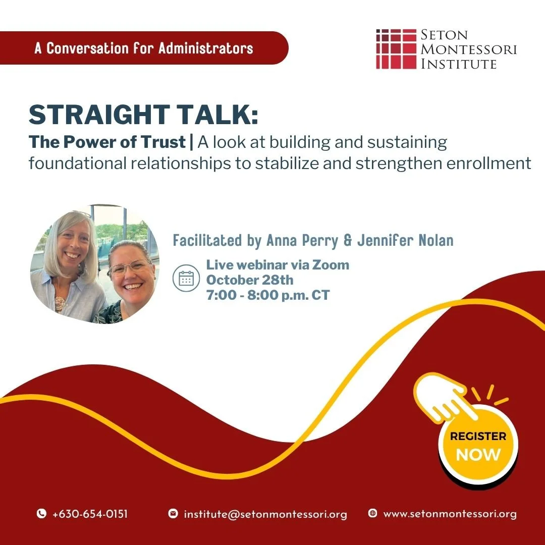 Join Seton's Executive Director and Senior Director Anna Perry and Jennifer Nolan for this online discussion on building and sustaining foundational relationships of trust and collaboration with current and prospective parents as a key factor in stab