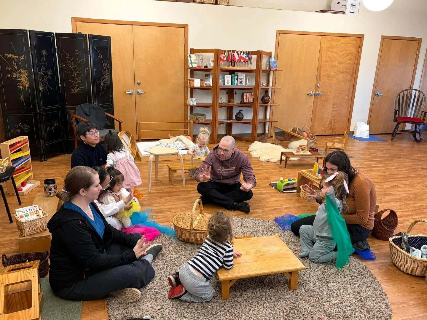 Thursdays are a favorite day at Seton when our community room is filled with the sights and sounds of our Parent-Child class! 

This small community of young children and their important adults share time working, singing, and enjoying being in commu