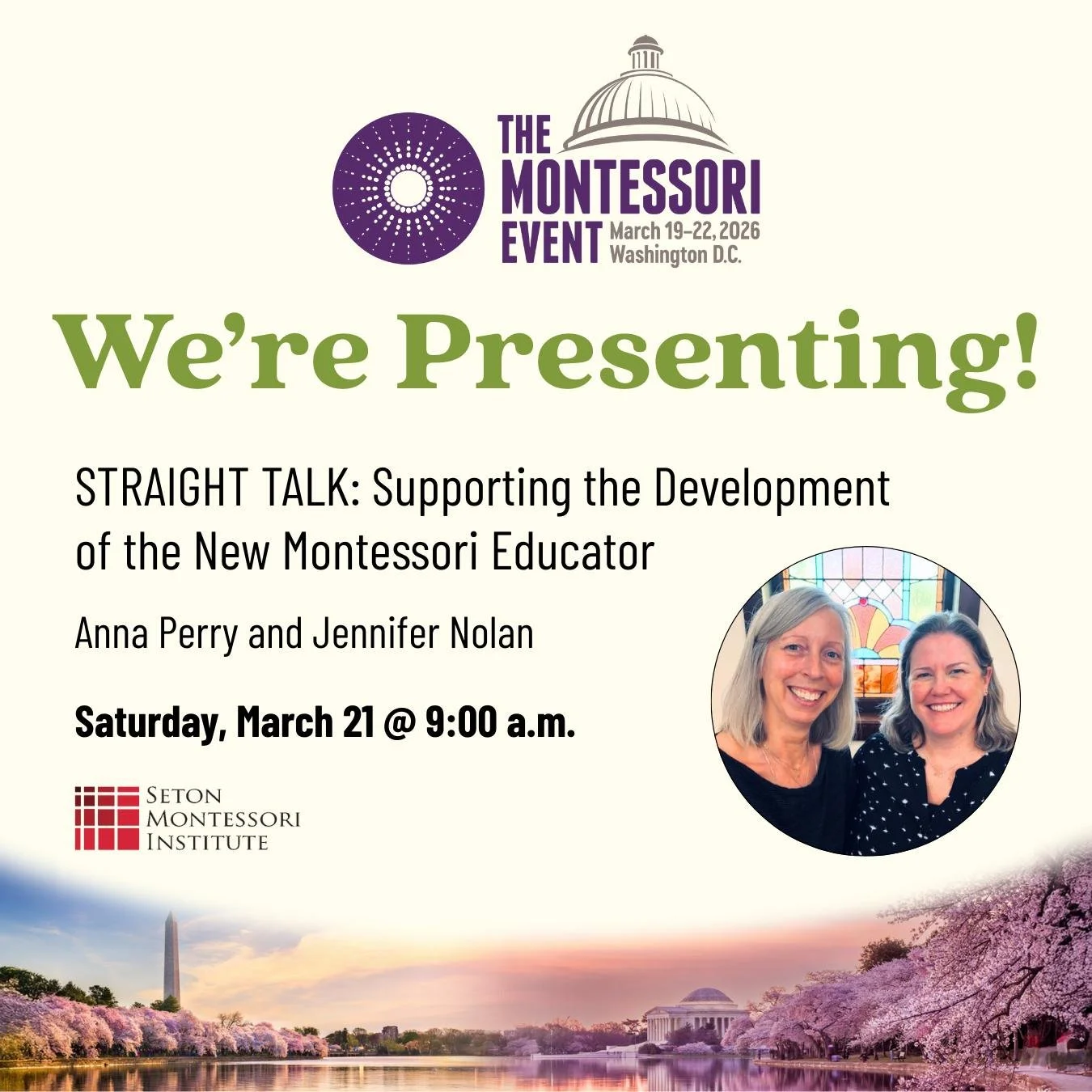 We can&rsquo;t wait to connect with Montessori friends &mdash; both longtime and new &mdash; at The Montessori Event 2026 in Washington, D.C.!

With 215 inspiring speakers, including Seton&rsquo;s Executive Director Anna Perry and Senior Director Jen