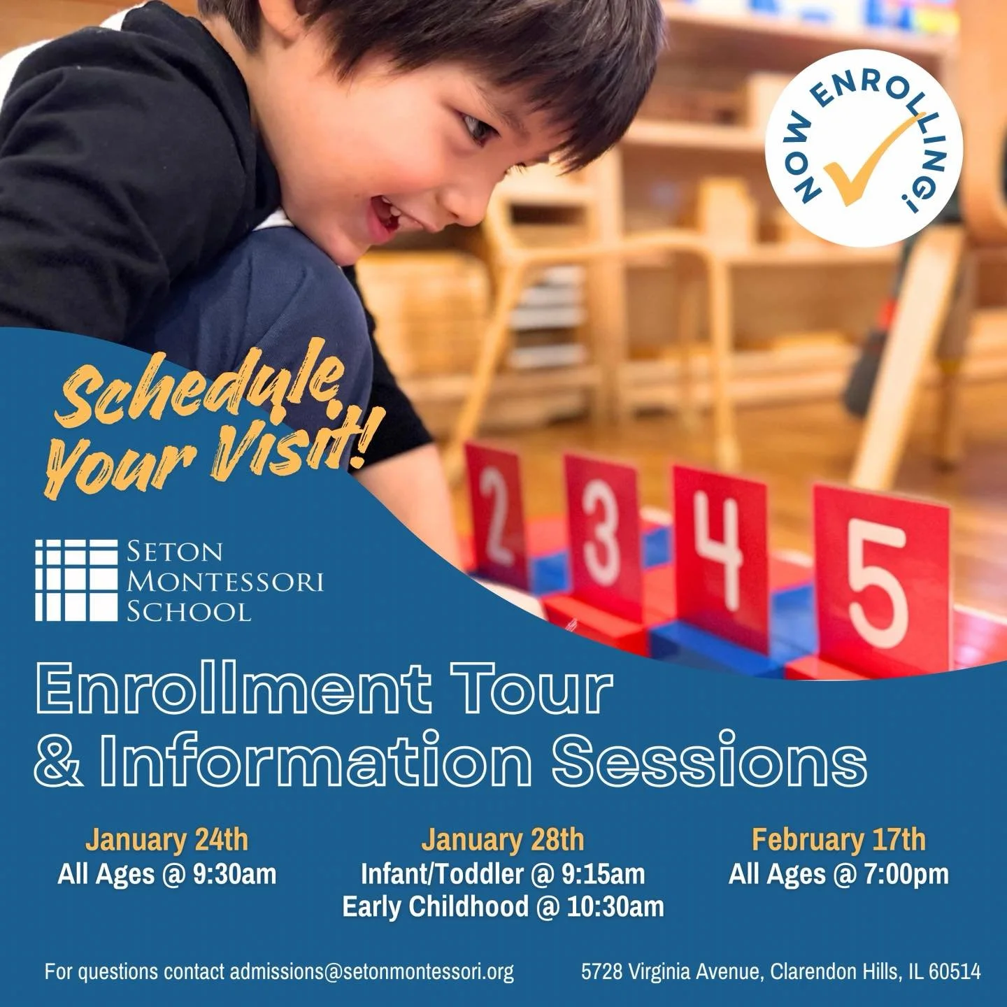 Come get an inside look at what makes Seton so special! Join us for one of our upcoming information sessions as we show and share why Seton is such a wonderful place to learn and grow!

Seton offers school year and summer programs for children from b