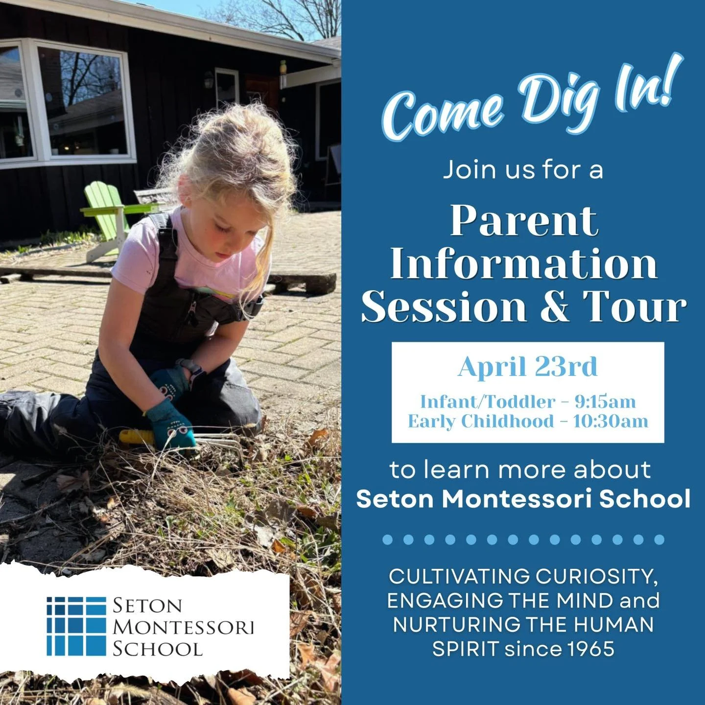 Join us for an upcoming information session to learn more about the Montessori approach, observe our classrooms in action, and discover how Montessori education nurtures independence, curiosity, and a lifelong love of learning.

At Seton Montessori S