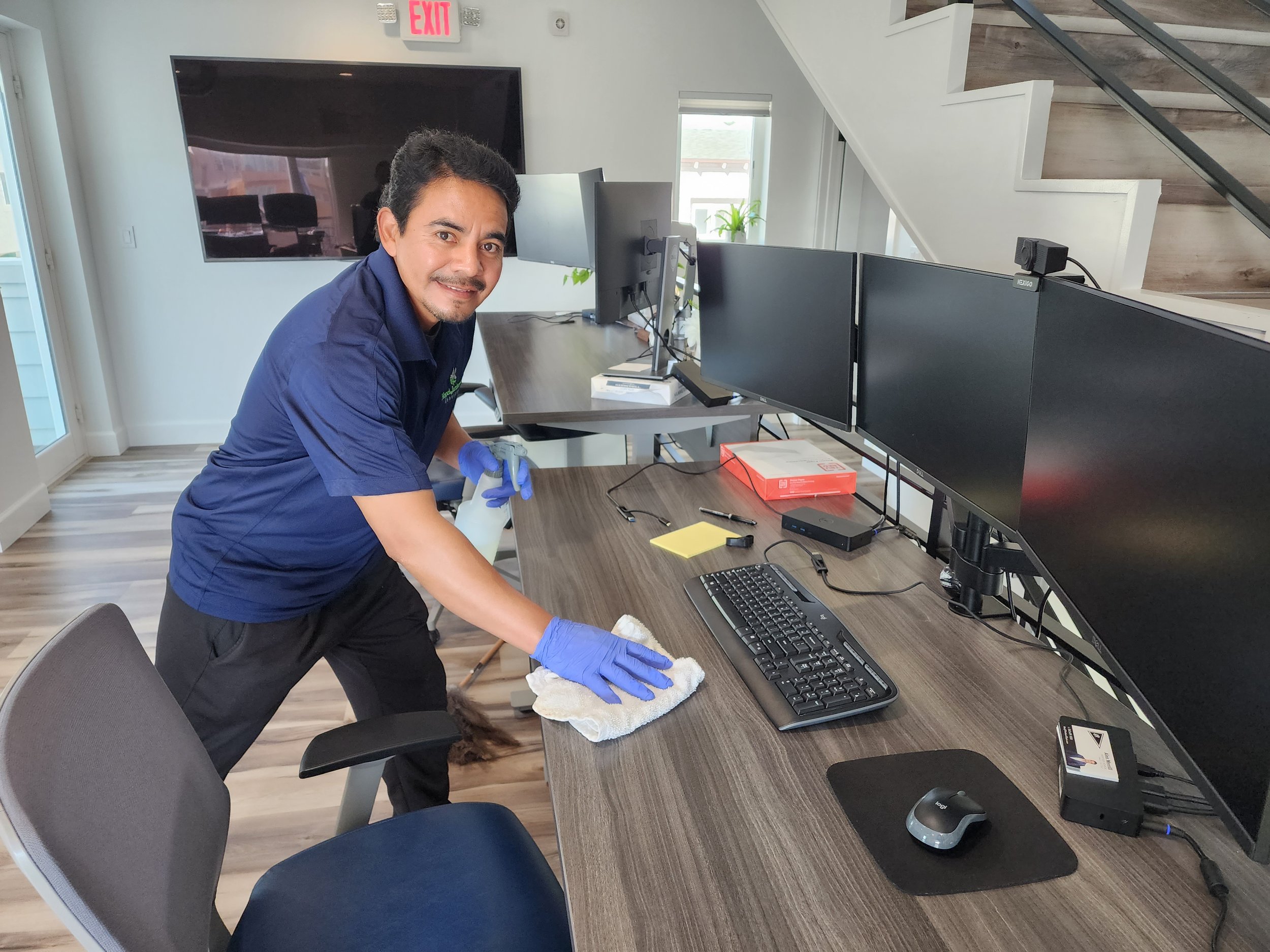 Commercial Janitorial Services in Orange County CA cleaning workstations