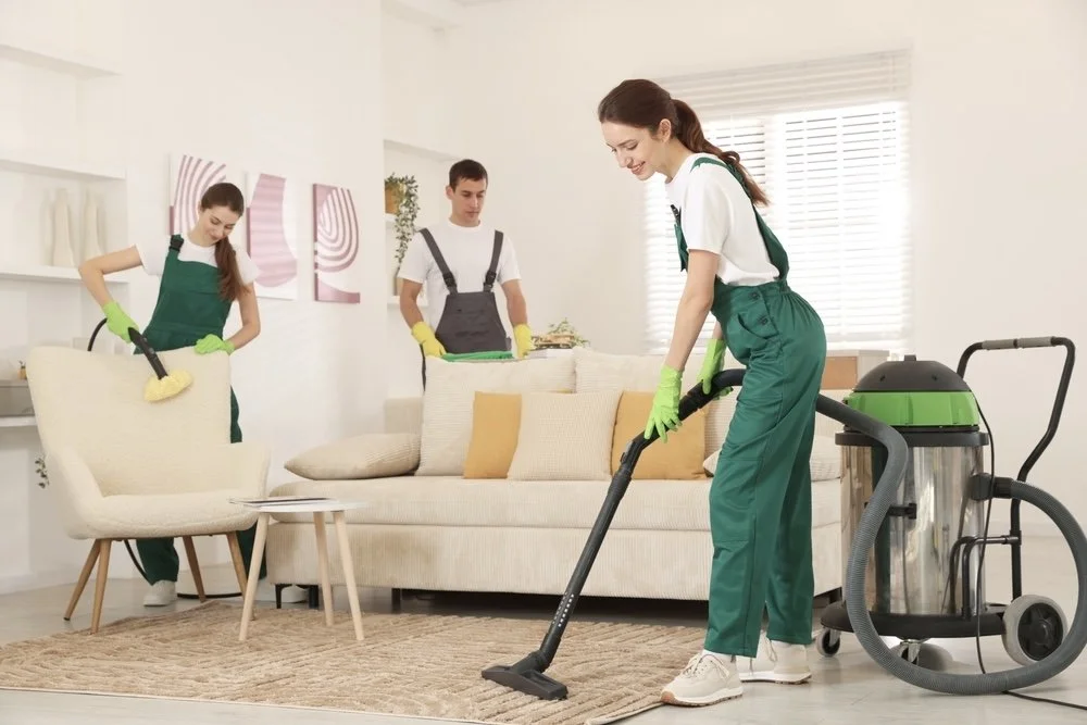 Professional cleaning service working on a residential property in Orange County CA