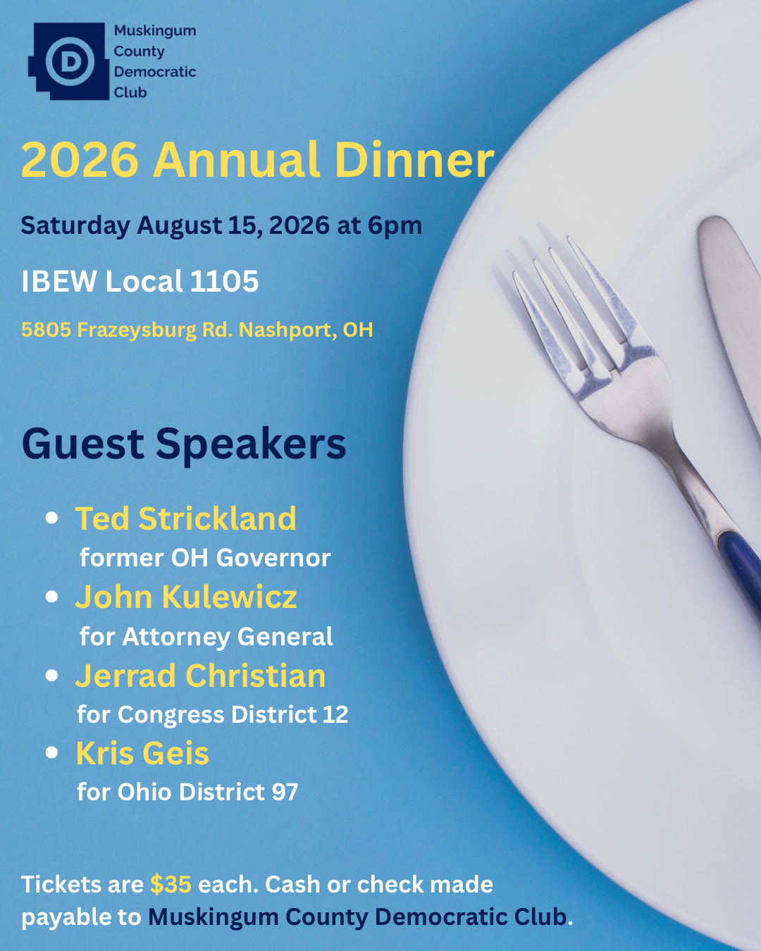 2026 Muskingum County Democratic Club Annual Dinner