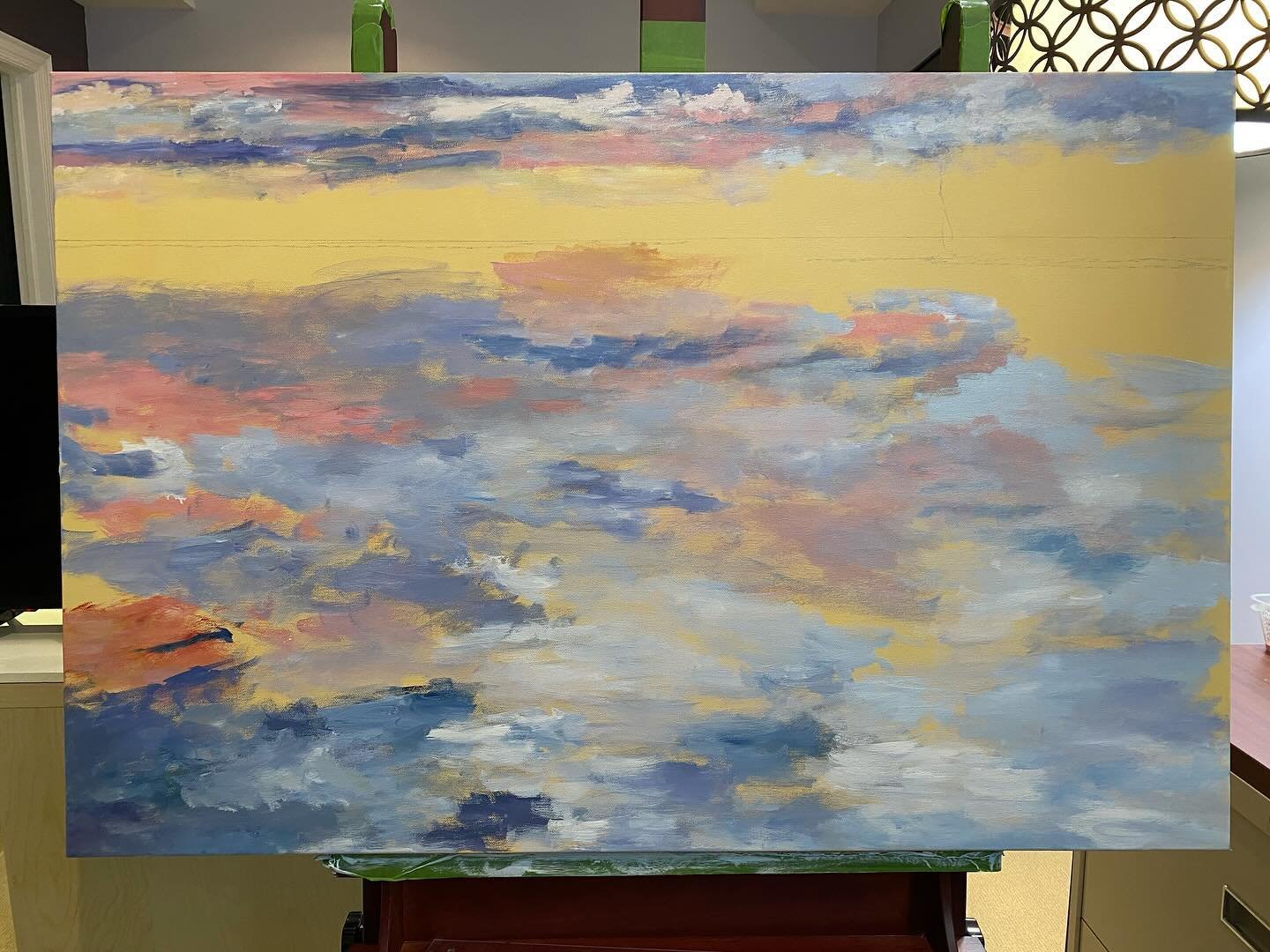 🎨🌞🎨 Ripple&rsquo;s journey from start to finish! 
.
.
#Mississaugaartist #ontarioartist #canadianpainter #landscapepainter #landscapepainting #womenwhopaint #artistsoninstagram #artistsonfacebook #acrylicpainting #canadianartist #acrylicart #golde