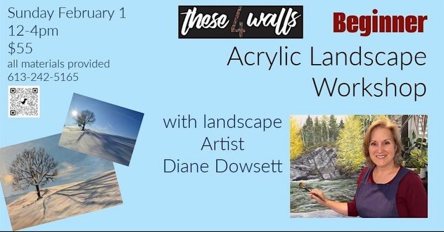 🎨👩&zwj;🎨🎨 Looking a fun activity on a winter&rsquo;s afternoon? 
I&rsquo;m teaching a workshop on February 1 on how to paint this bright winter landscape, using different techniques with acrylic paint pens and brushes.
If you call/text the Galler
