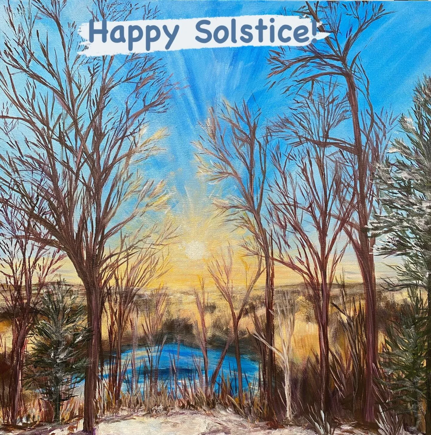 🎉☀️🎉 Happy Solstice! Here come the longer daylight days&hellip;
.
.
#canadianpainter #landscapepainter #landscapepainting #wintersolstice❄️