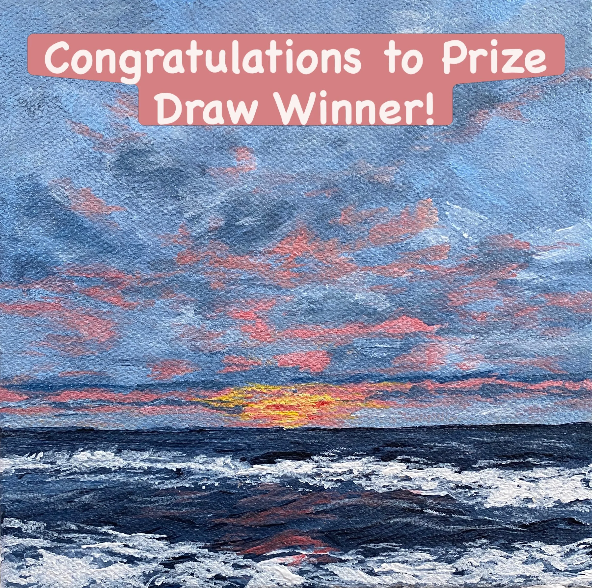 🎉🎉🎉 You may be aware that at every art fair where I have a booth, my visitors can enter their ballot to win a small painting. 

After spring, summer and fall shows I say thank you to my visitors by giving the lucky winners their choice of a 6x6 pa