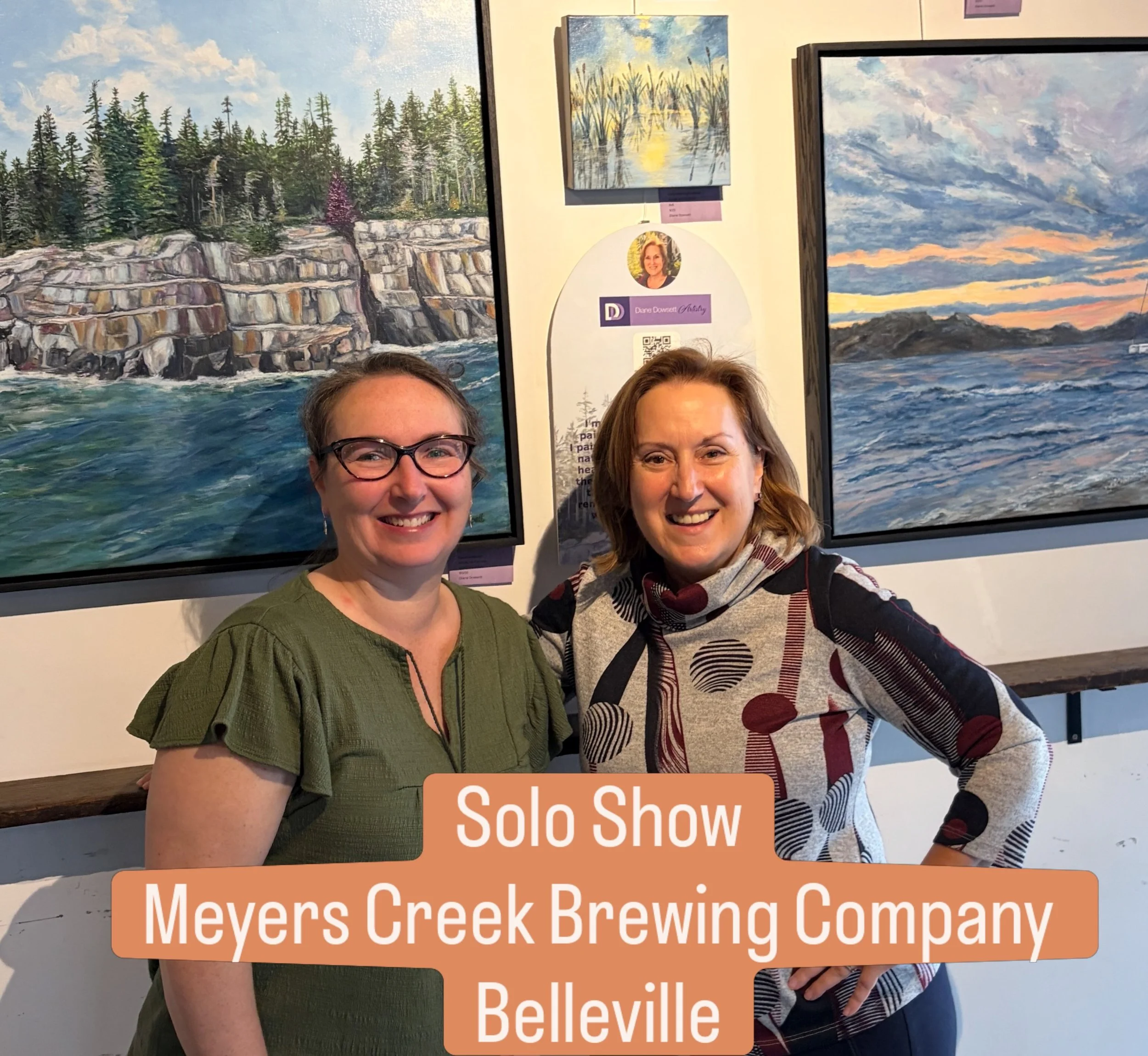 🎨🎉🎨 I&rsquo;m so excited to have a solo show @meyerscreekbrewing this month!
Thanks to Gretta Barnwell (co-owner, shown) and the Meyers Creek team for the opportunity to showcase my serene landscapes in their taproom.
If you&rsquo;re close to Bell