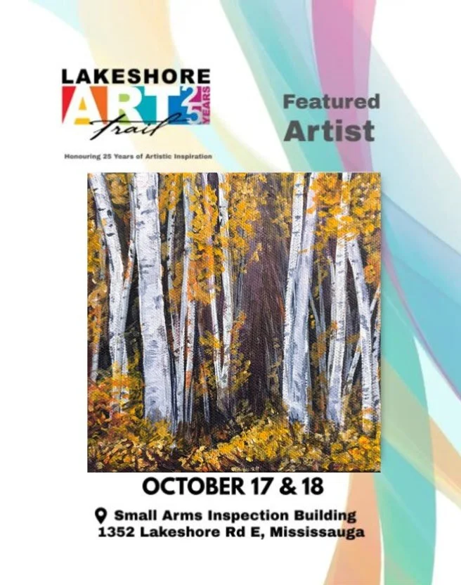 🎨🎉🎨 2 weeks away until the 25th Lakeshore Art Trail!!
I have so many new paintings to show, including some new autumn birches, like the one shown here. 
Come by to say hi and check out the beautiful creations from 40 artists!
.
.
@lakeshorearttrai