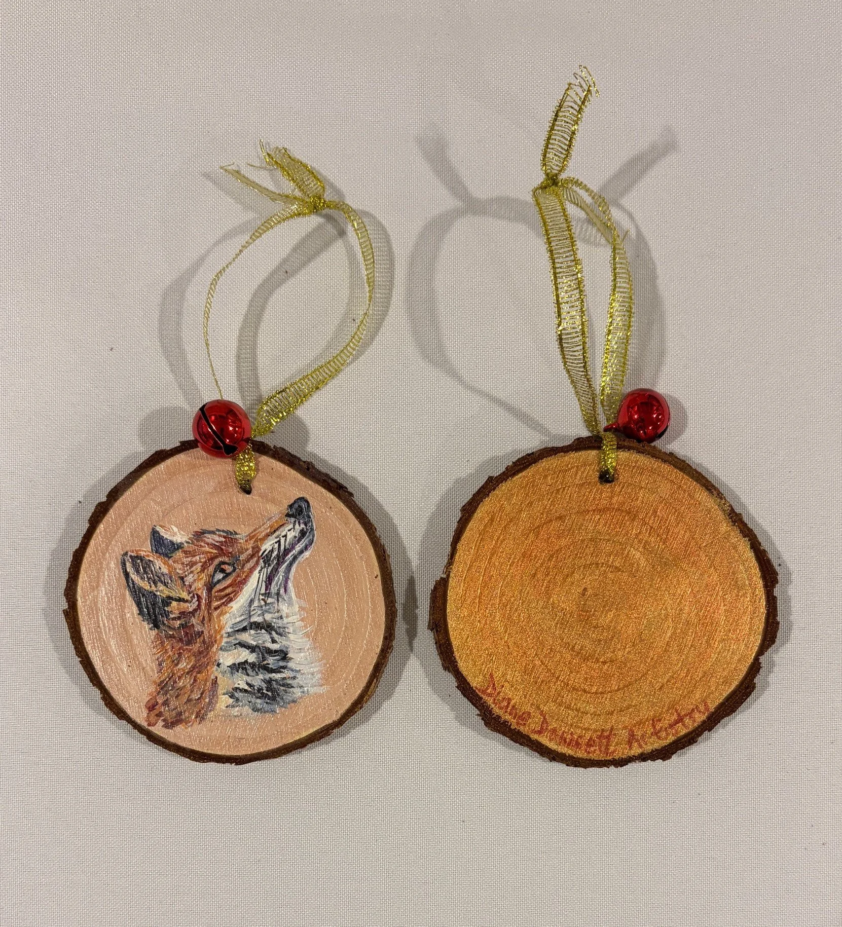 3" Fox Wood Slice Ornament
