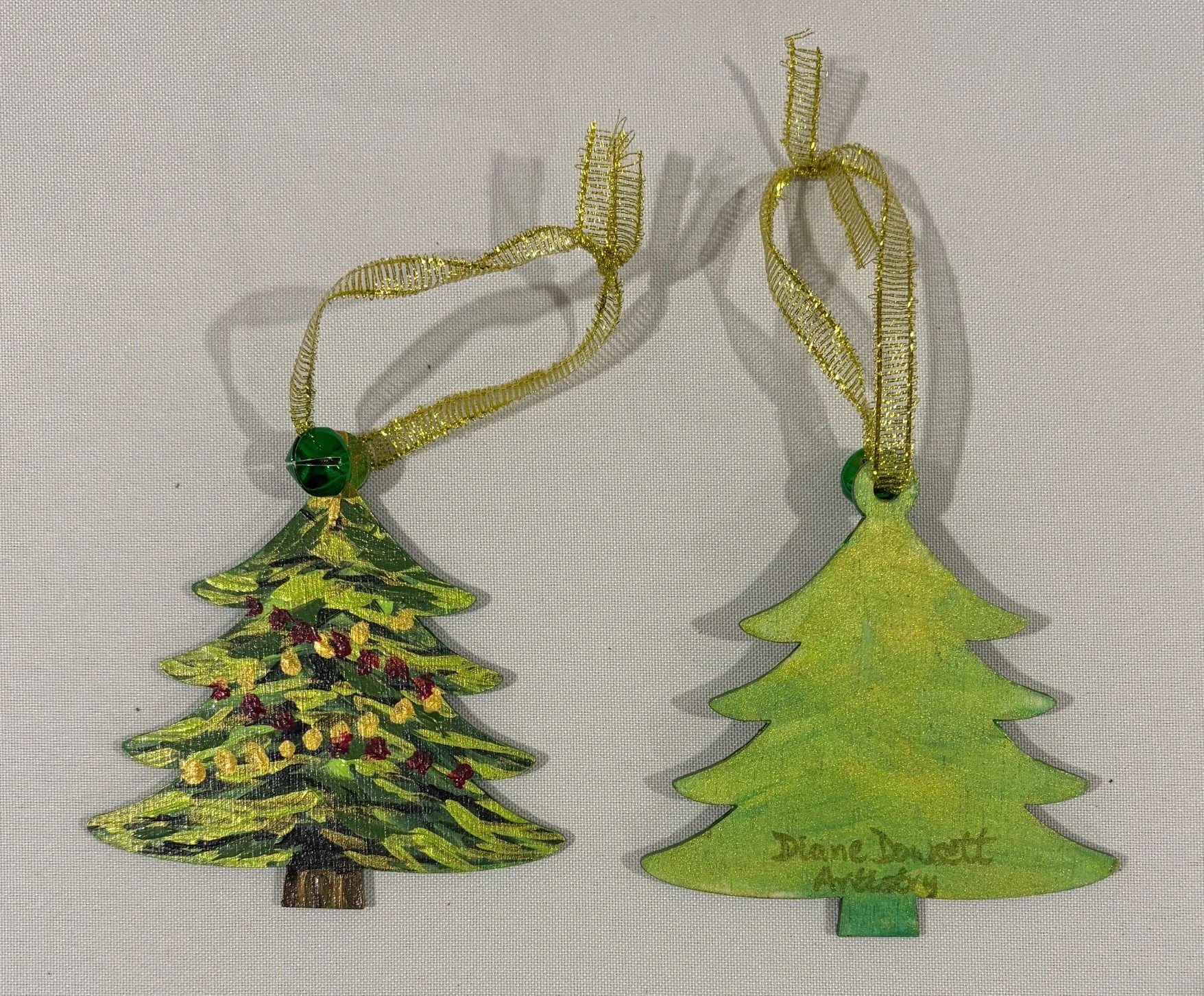 3" Christmas Tree Wooden Disc Ornament