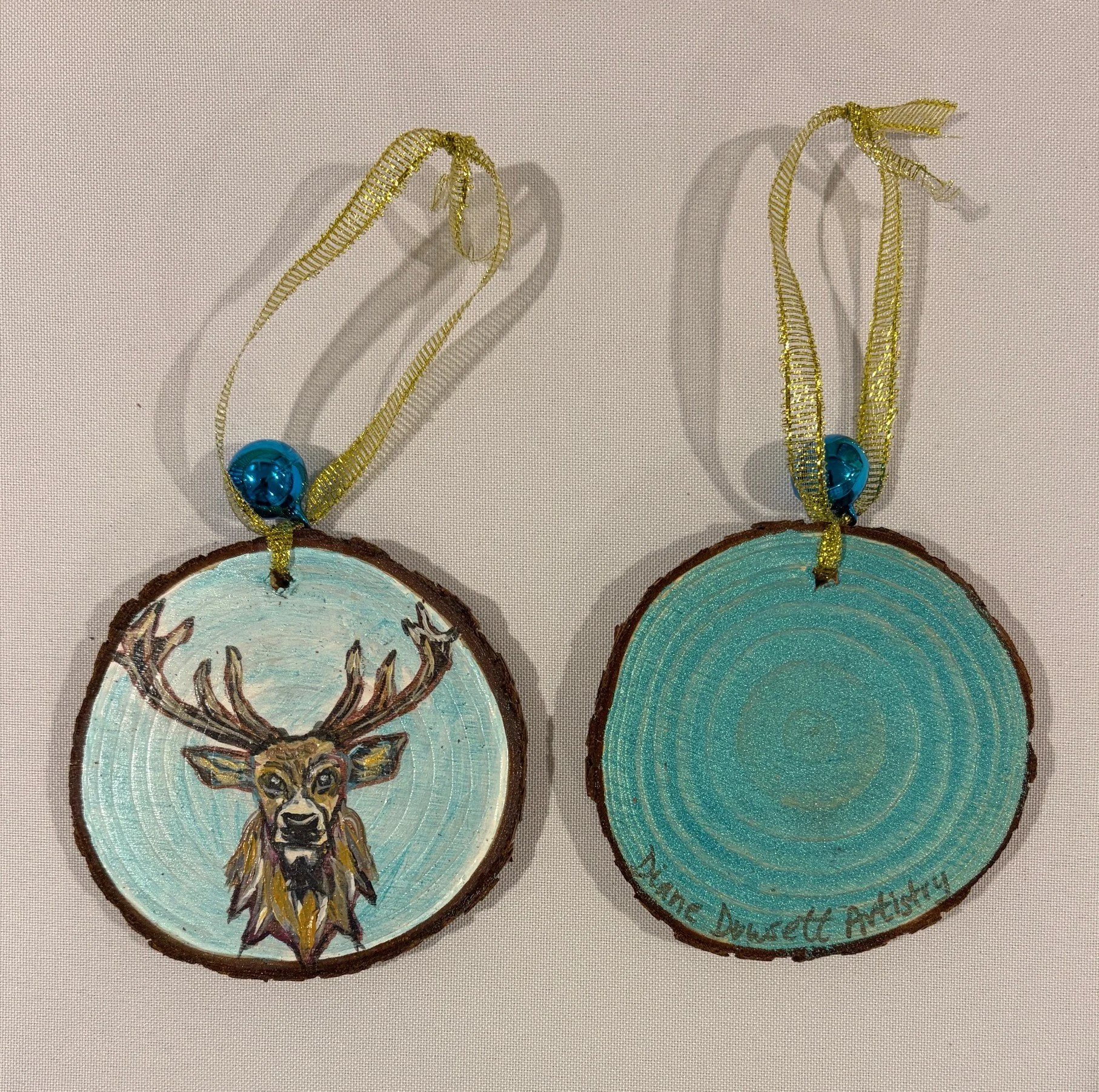 3" Deer Wood Slice Ornament