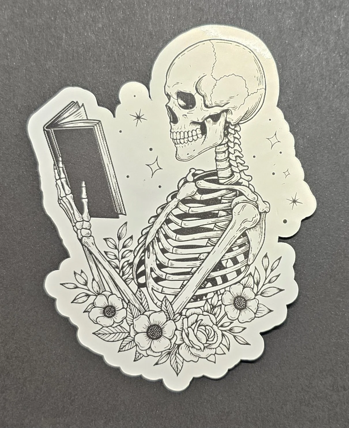 Peel & Stick Vinyl Decal - Skeleton humor
Measures - H = 3.75 inches  W = 3.0 inches