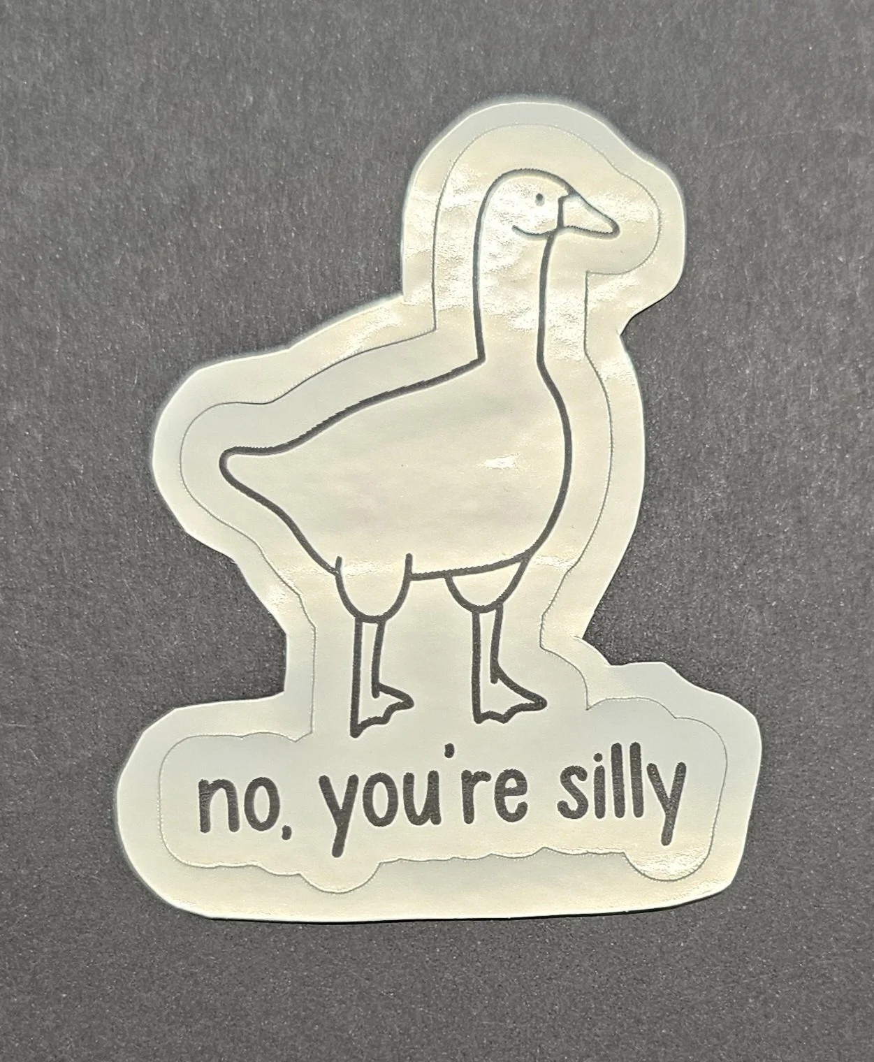 Peel & Stick Vinyl Decal - Silly Goose
Measures - H = 2.75 inches  W = 2.25 inches