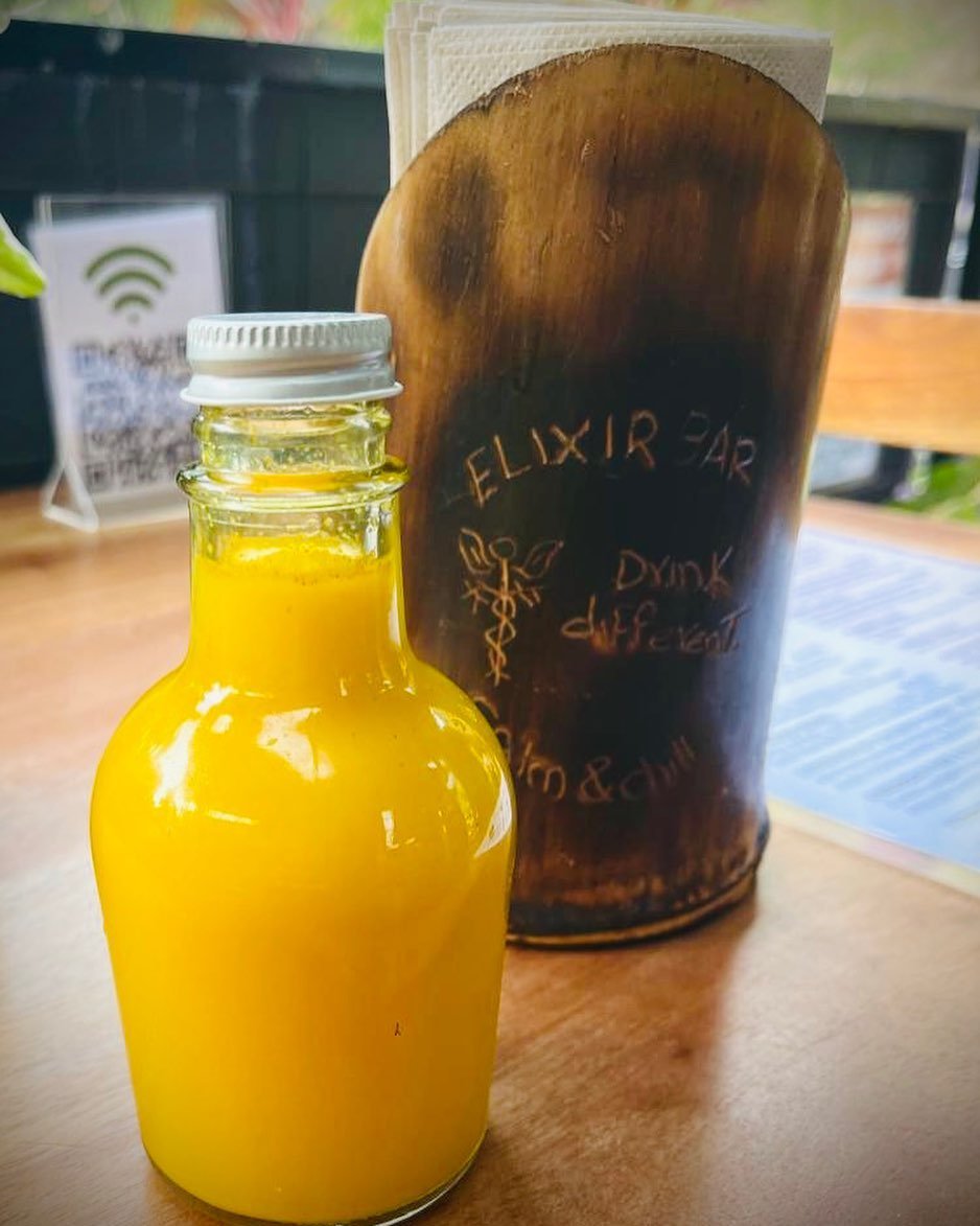 Ginger shots now available at Elixir Bar 💚💜 #ginger #elixir