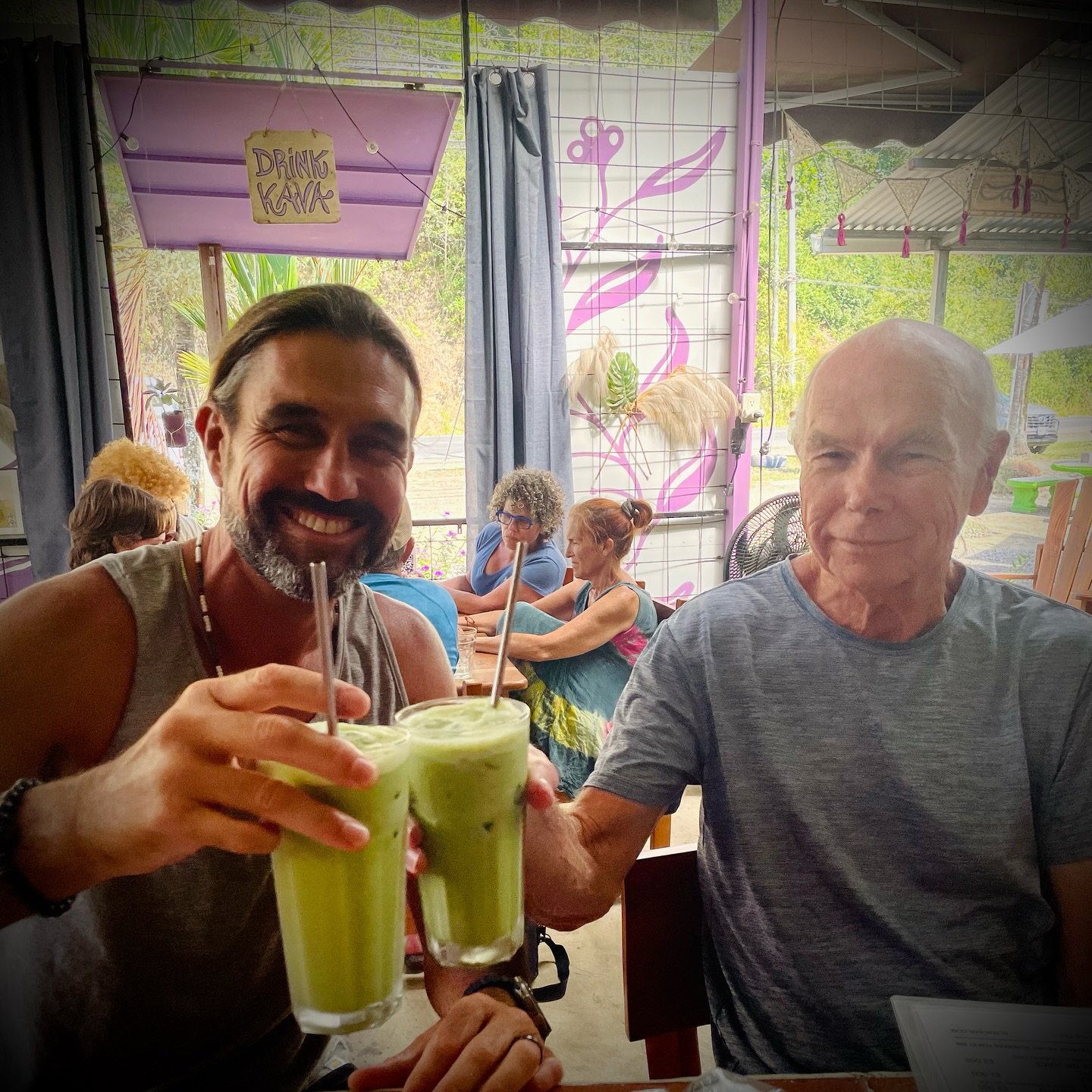 Cold Matcha Lattes- Father Son style 💜💚