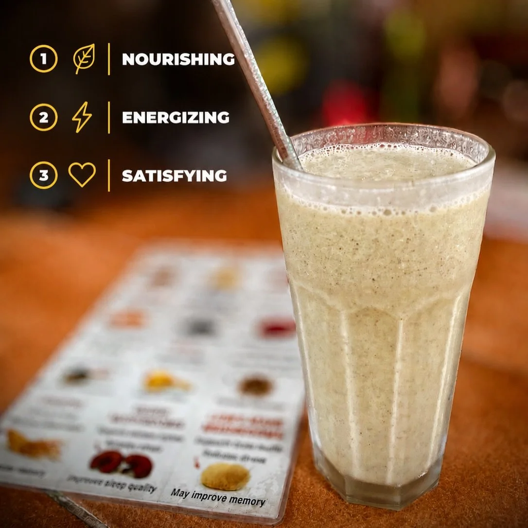 Our Moringa Banana Smoothie is a local favorite. 🌿 Moringa is one of nature&rsquo;s most nutrient-dense plants, packed with vitamins, minerals, and antioxidants. Blended with banana and fresh peanut butter, this smoothie is nourishing, energizing, a