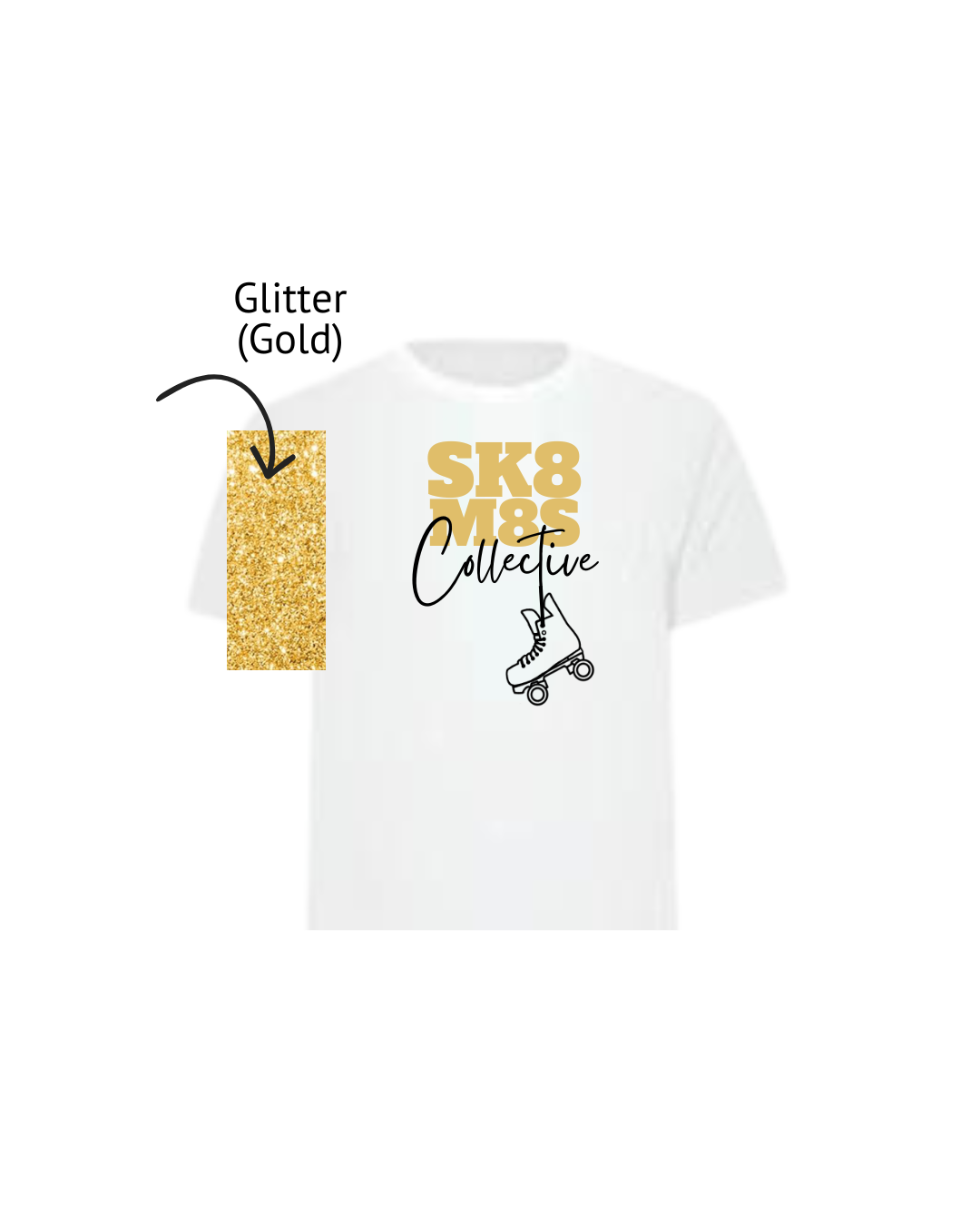 Sk8 m8s__white Gold glitter tee.png