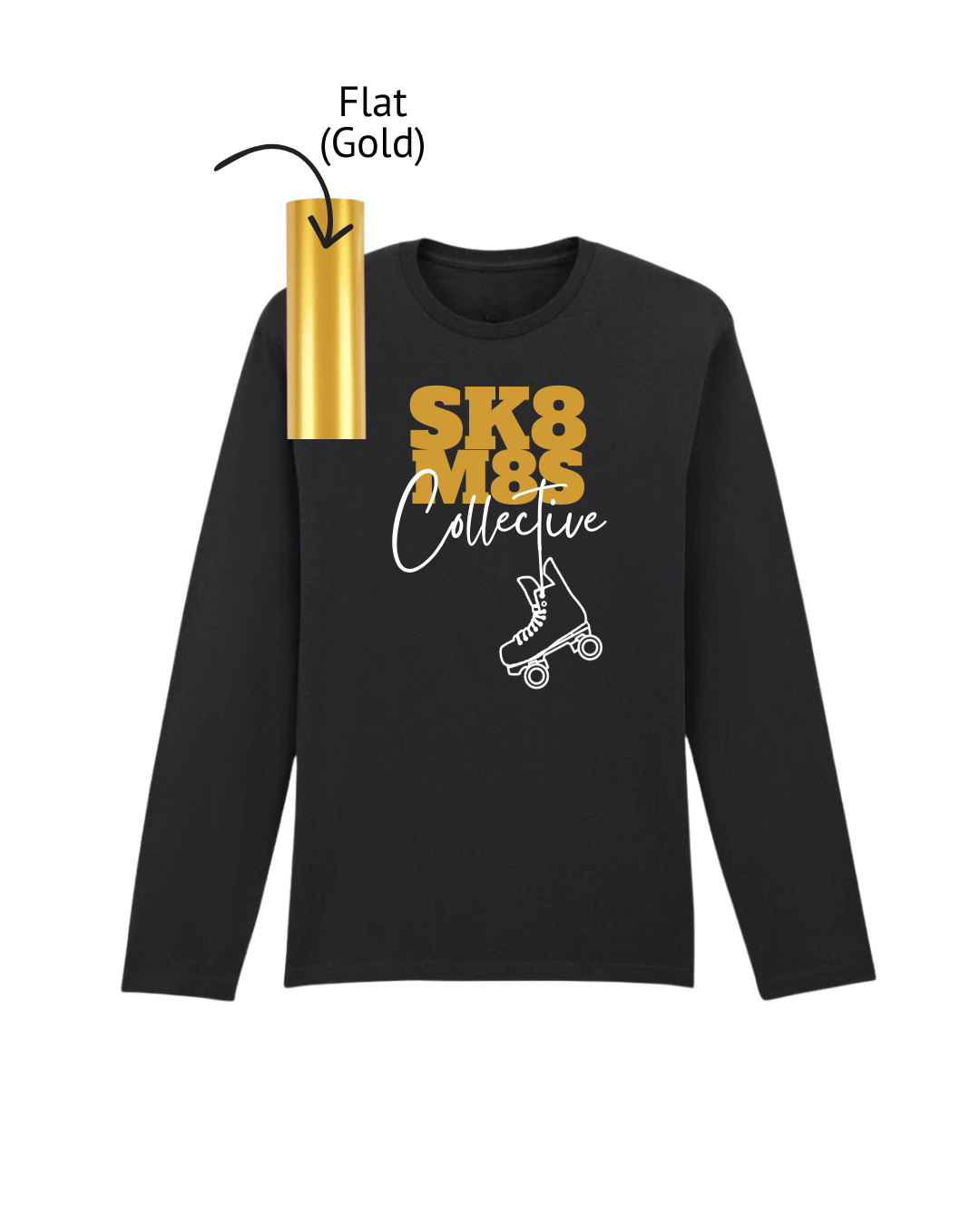 Longsleeve classic Tshirt black - flat gold.png