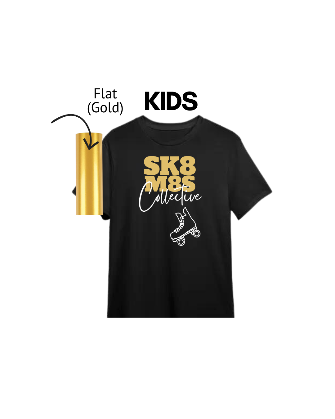 Sk8 m8s_Kids_black_Gold flat tee.png