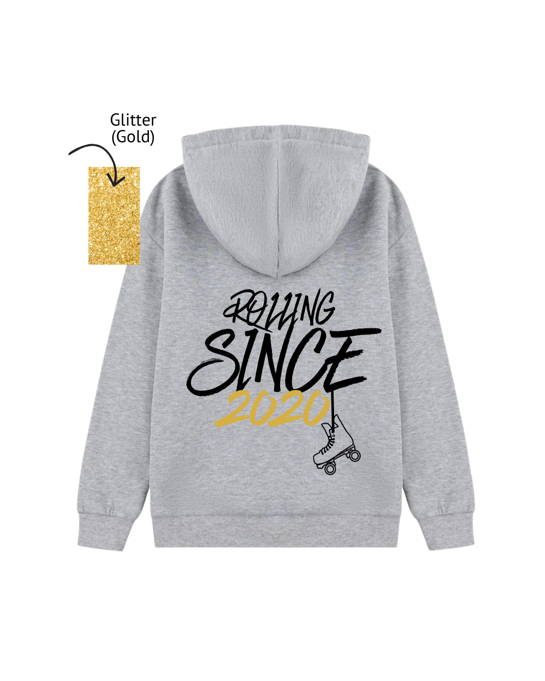Sk8 m8s rolling since_ hoodie grey_ glitter gold.png