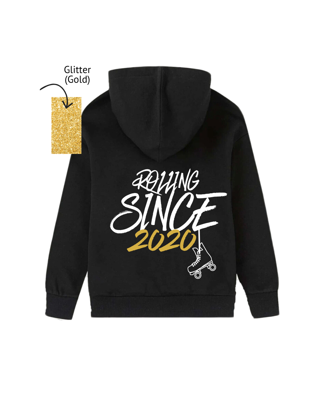 Sk8 m8s rolling since_ hoodie black_ glitter gold.png