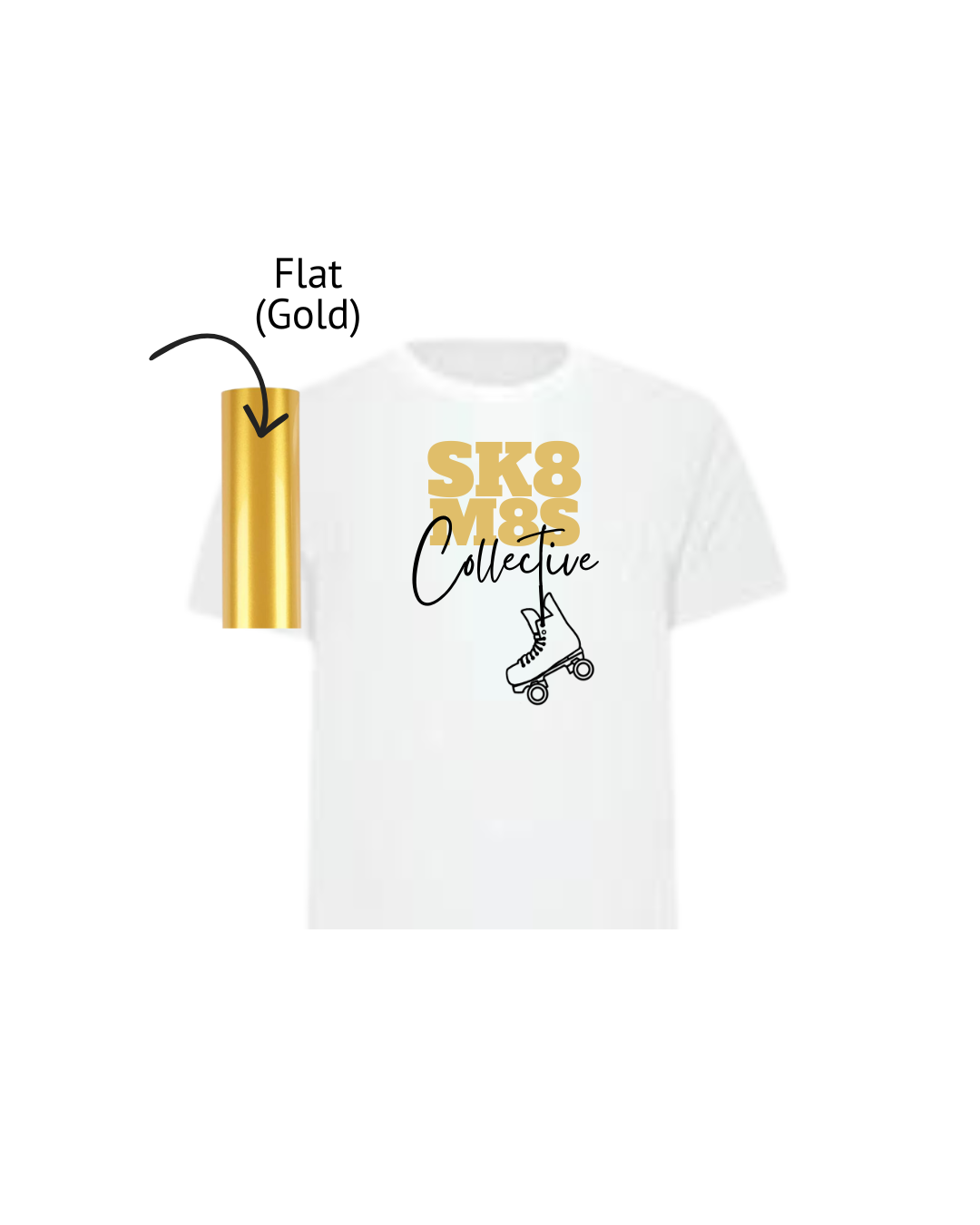 Sk8 m8s__white Gold flat tee.png