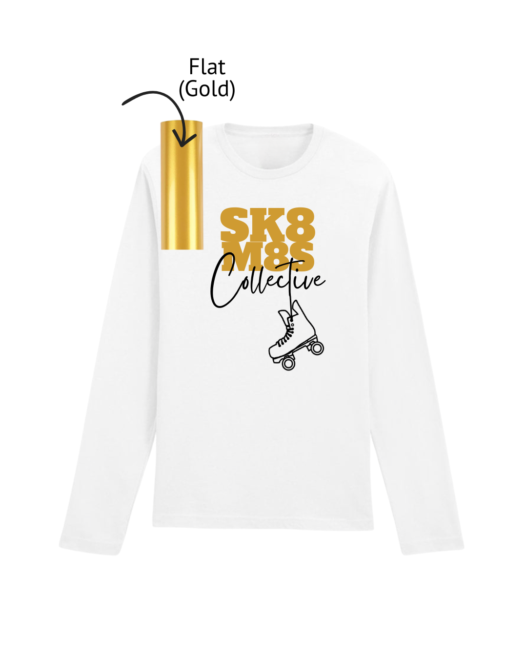 Longsleeve classic Tshirt white - flat gold.png