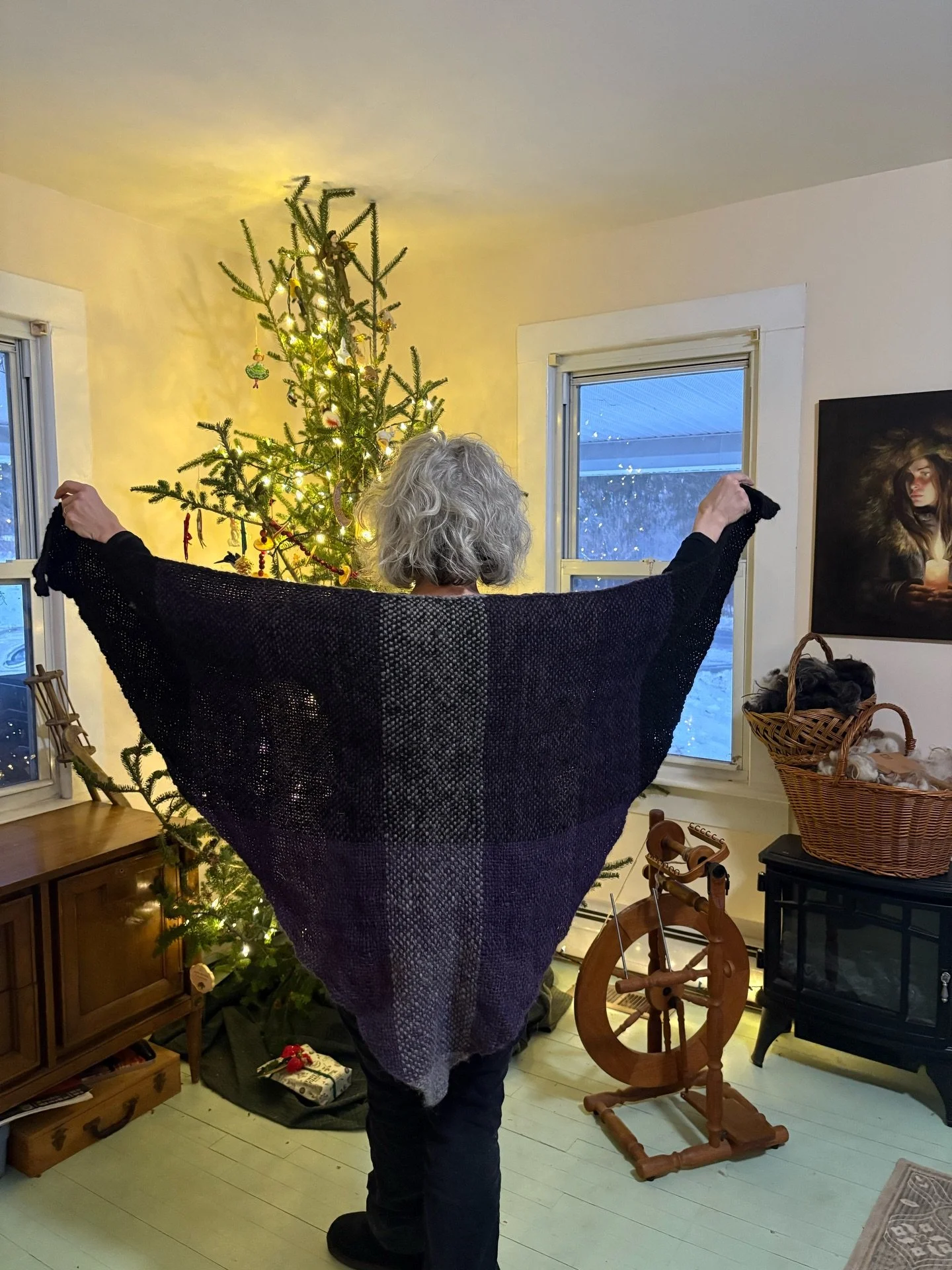 On this wintery day, we are toasty warm by the woodstove, making holiday decorations, and getting ready for this weekend&rsquo;s Warm Woolly Holiday Open House on Saturday from 11am-4pm! We hope you can stop by for a visit, meet fiber artists and she