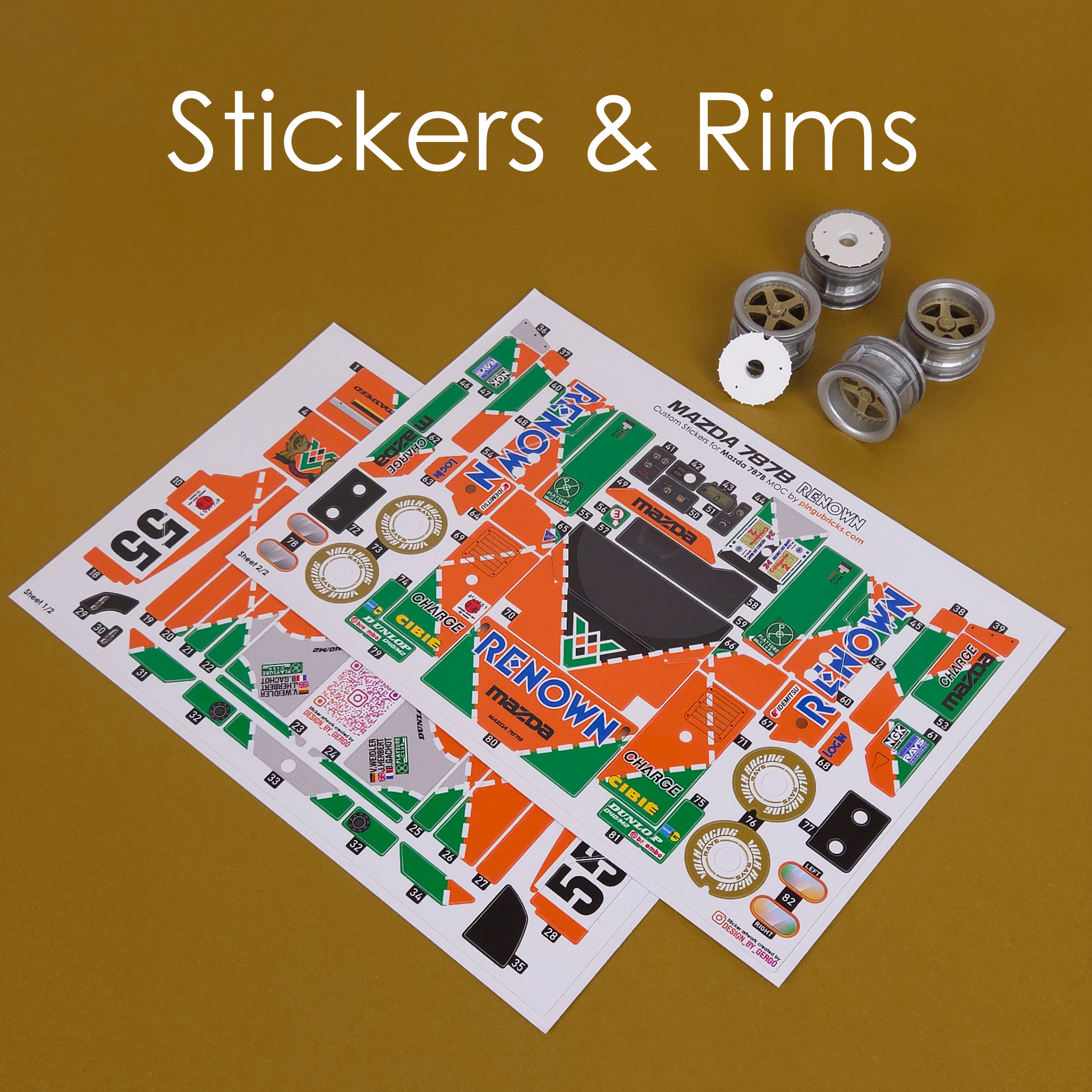 Mazda 787B Stickers & Rims