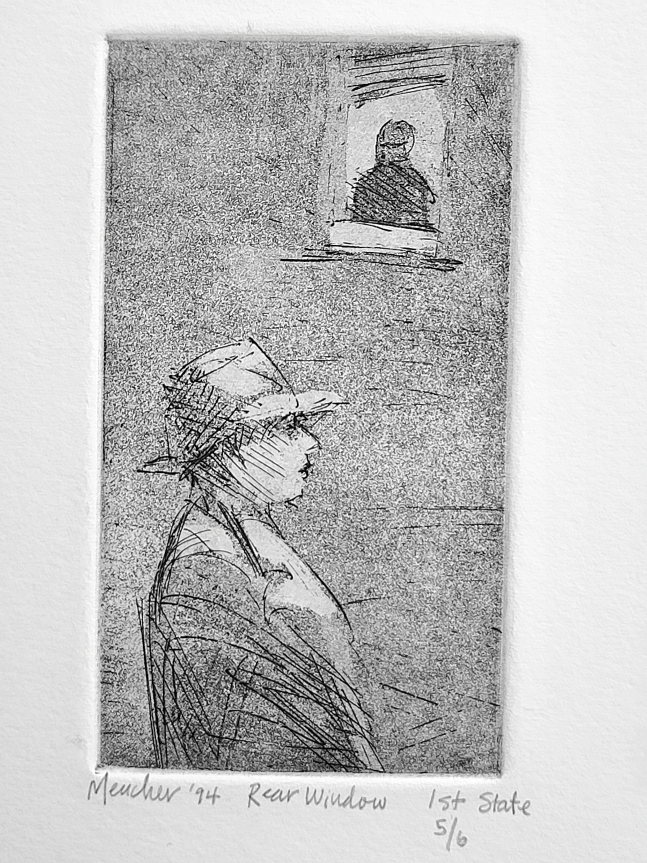 1994, Rear Window, 5x7 inches, intaglio and aquatint, (5 out of 6) by Kenney Mencher (5).jpg