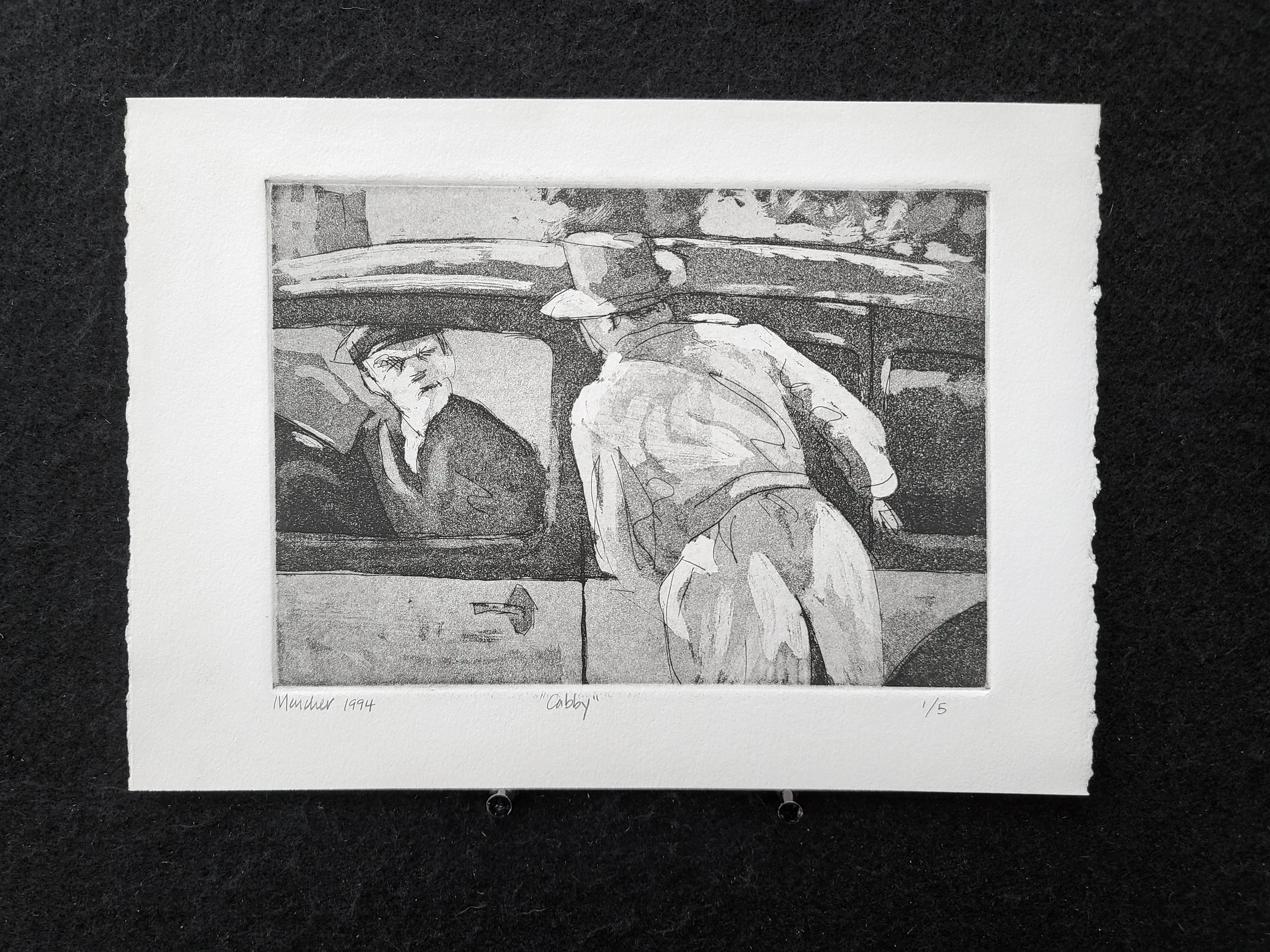 1994, Cabby, 8.5x11 inches, intaglio and aquatint, (1 out of 5) by Kenney Mencher (5).jpg
