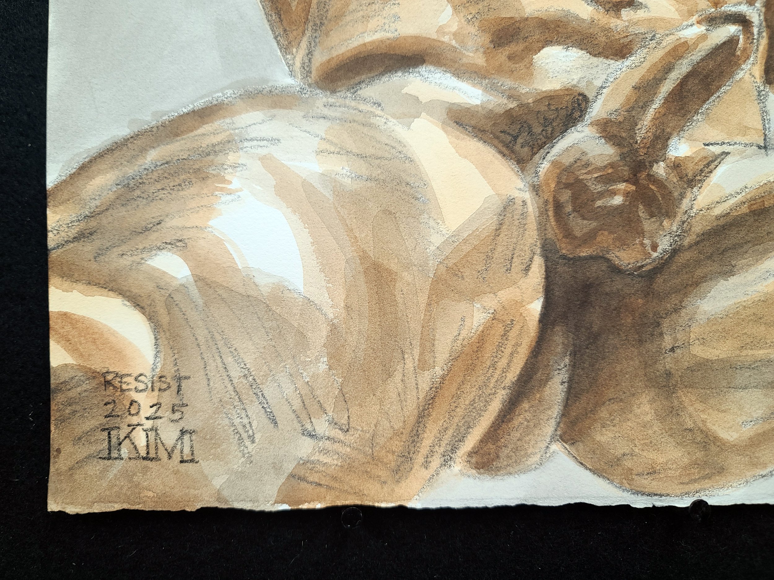 Leaping Satyr, 11x14 inches, crayon and watercolor on Rives BFK by Kenney Mencher (6).jpg