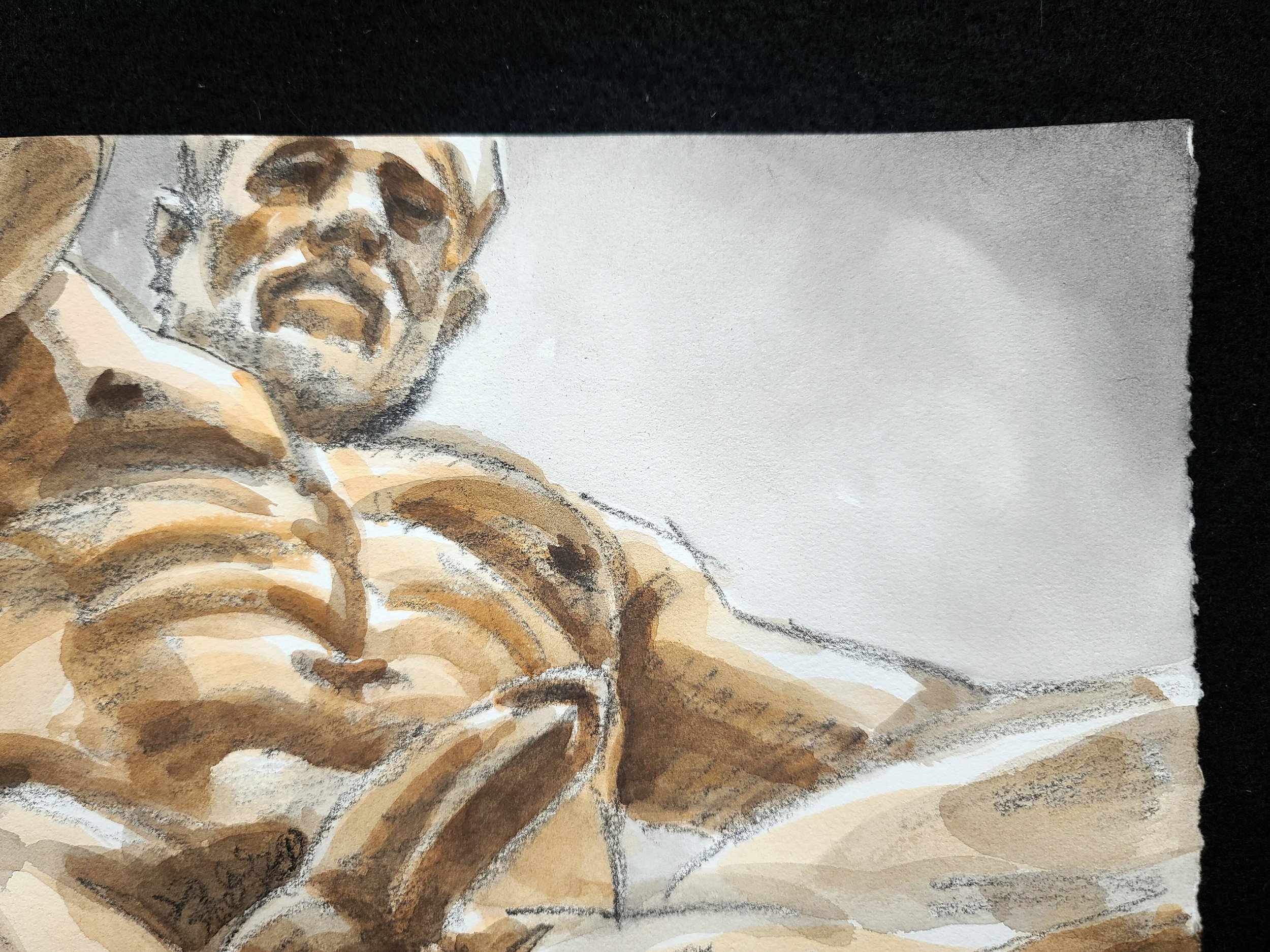 Leaping Satyr, 11x14 inches, crayon and watercolor on Rives BFK by Kenney Mencher (4).jpg