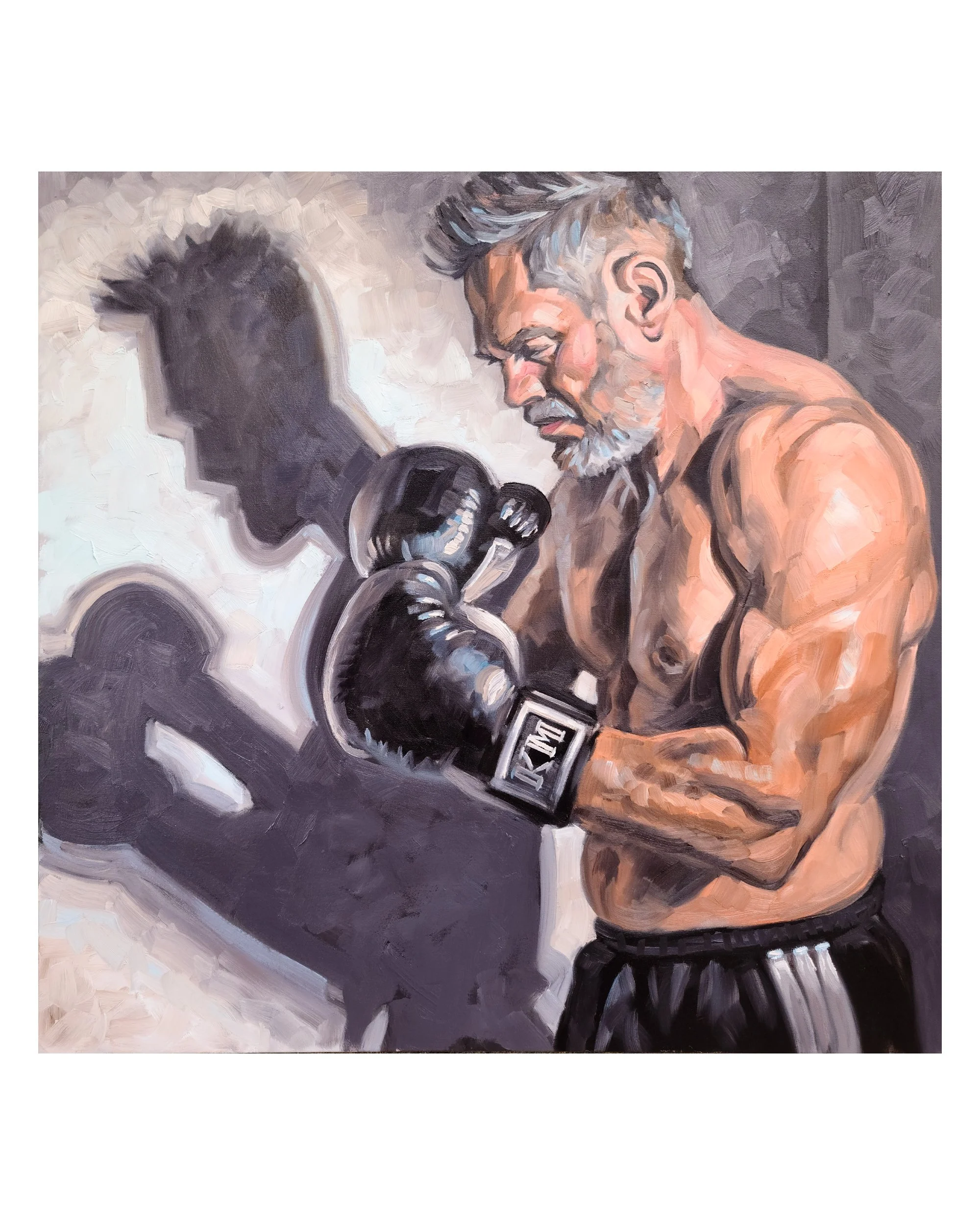 Shadow Boxing, 36x36x1.5 inches, oil on stretched canvas, by Kenney Mencher Square .jpg (Copy)