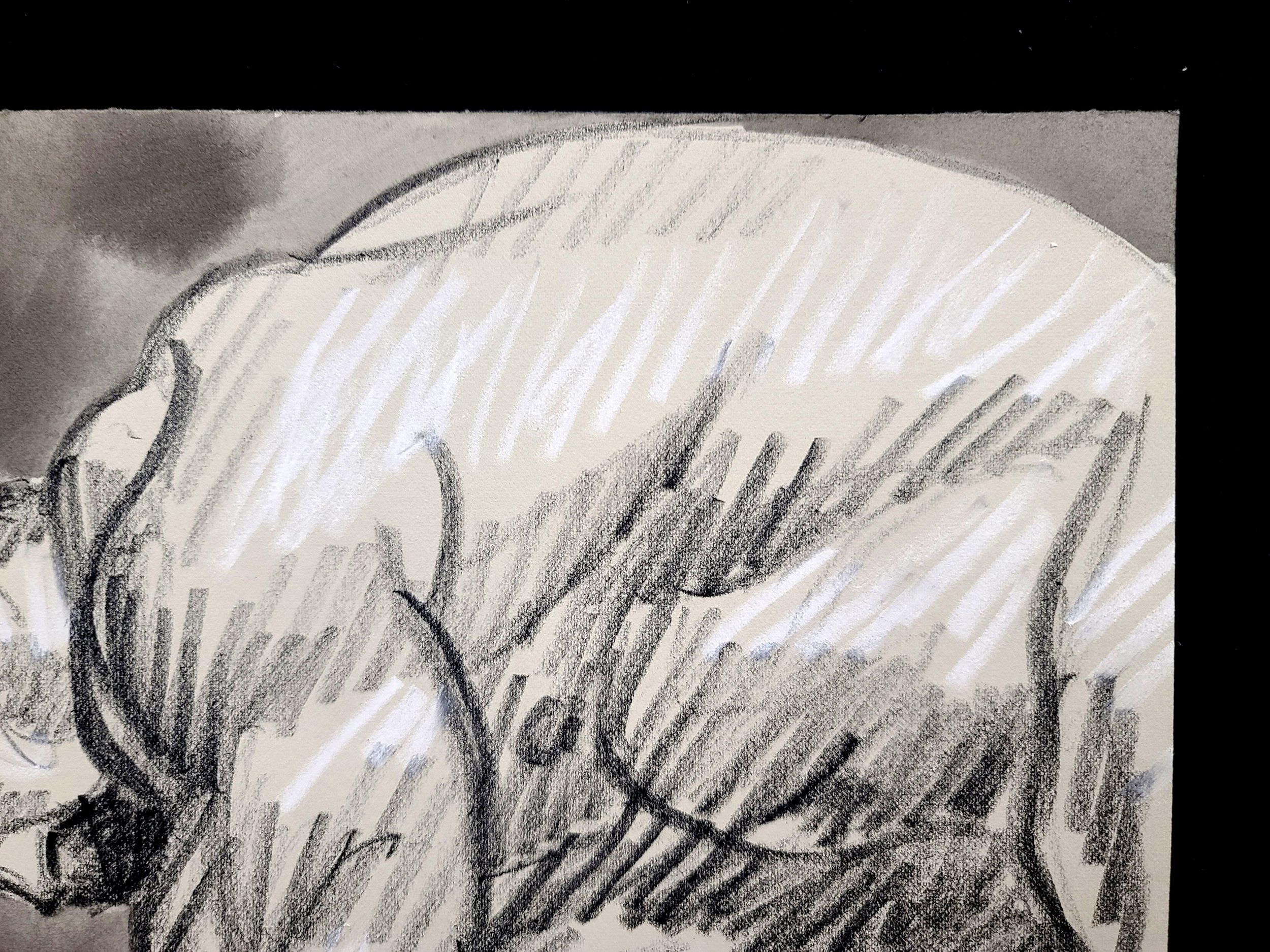 Stretching, 11x14 inches, crayon and watercolor on tan Rives BFK by Kenney Mencher (5).jpg