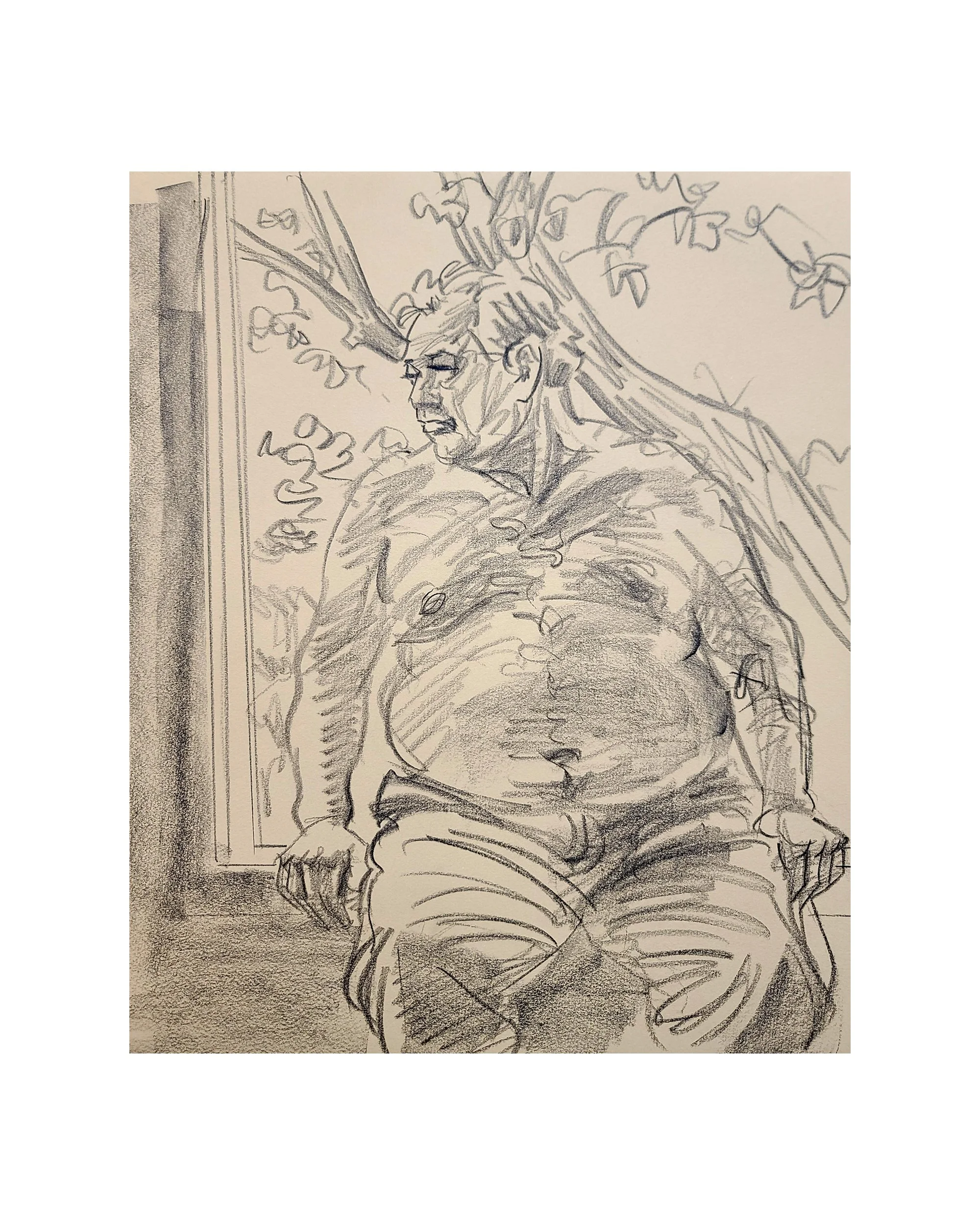 Bear Framed in a Window, 22x16 inches, crayon on paper, by Kenney Mencher Square white.jpg