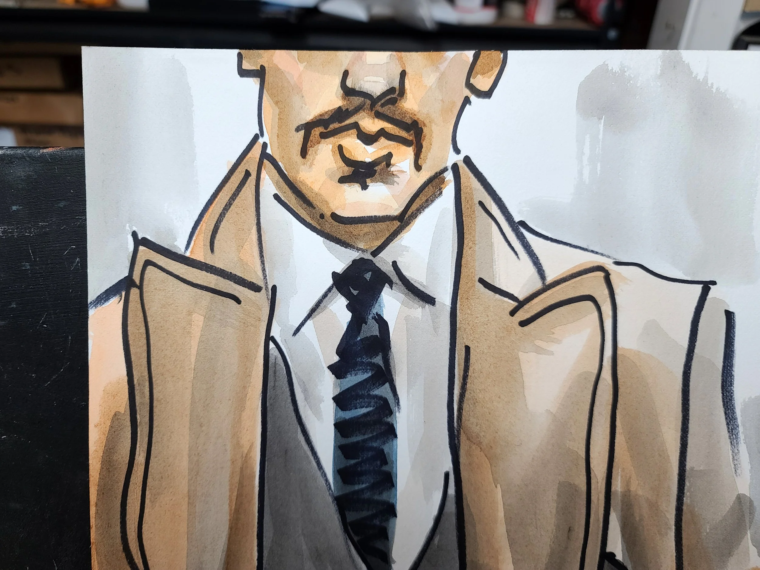Dapper, 11x14 marker and watercolor on cotton paper by Kenney Mencher ...