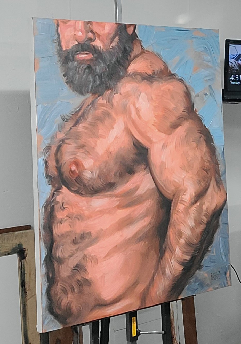 Captain Ursine, 30x40 inches oil on stretched canvas by Kenney Mencher edge.jpg