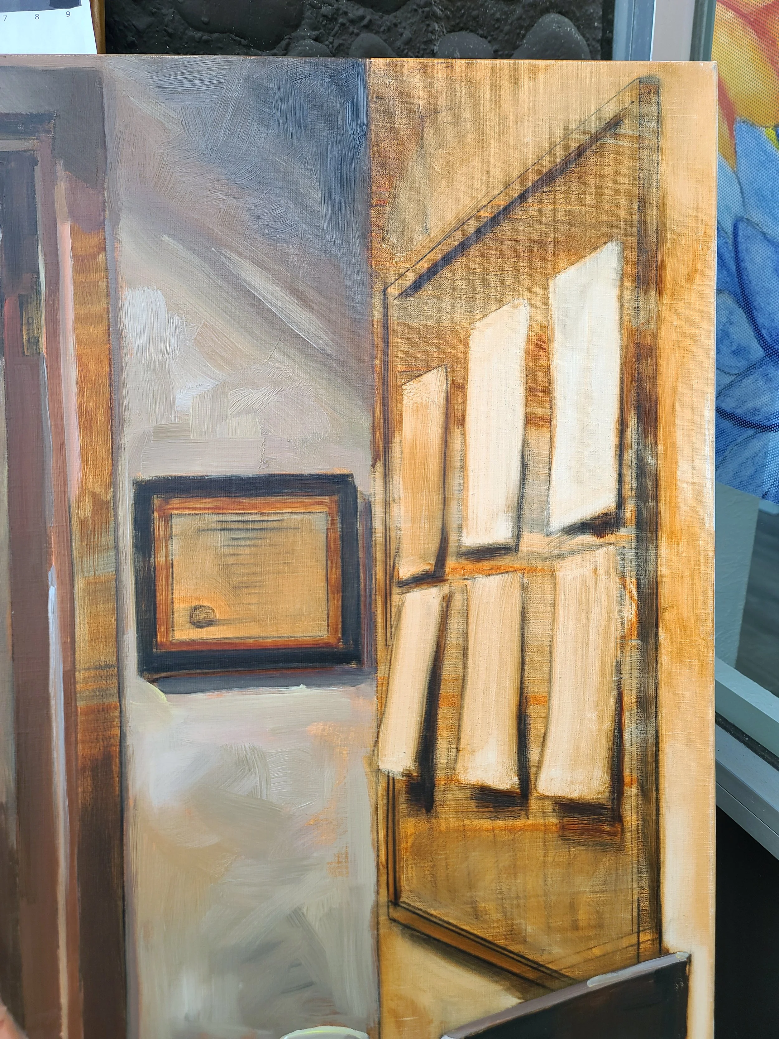 Self Portrait, Office Hours, 48x36 inches, oil on canvas, by Kenney Mencher  (5).jpg