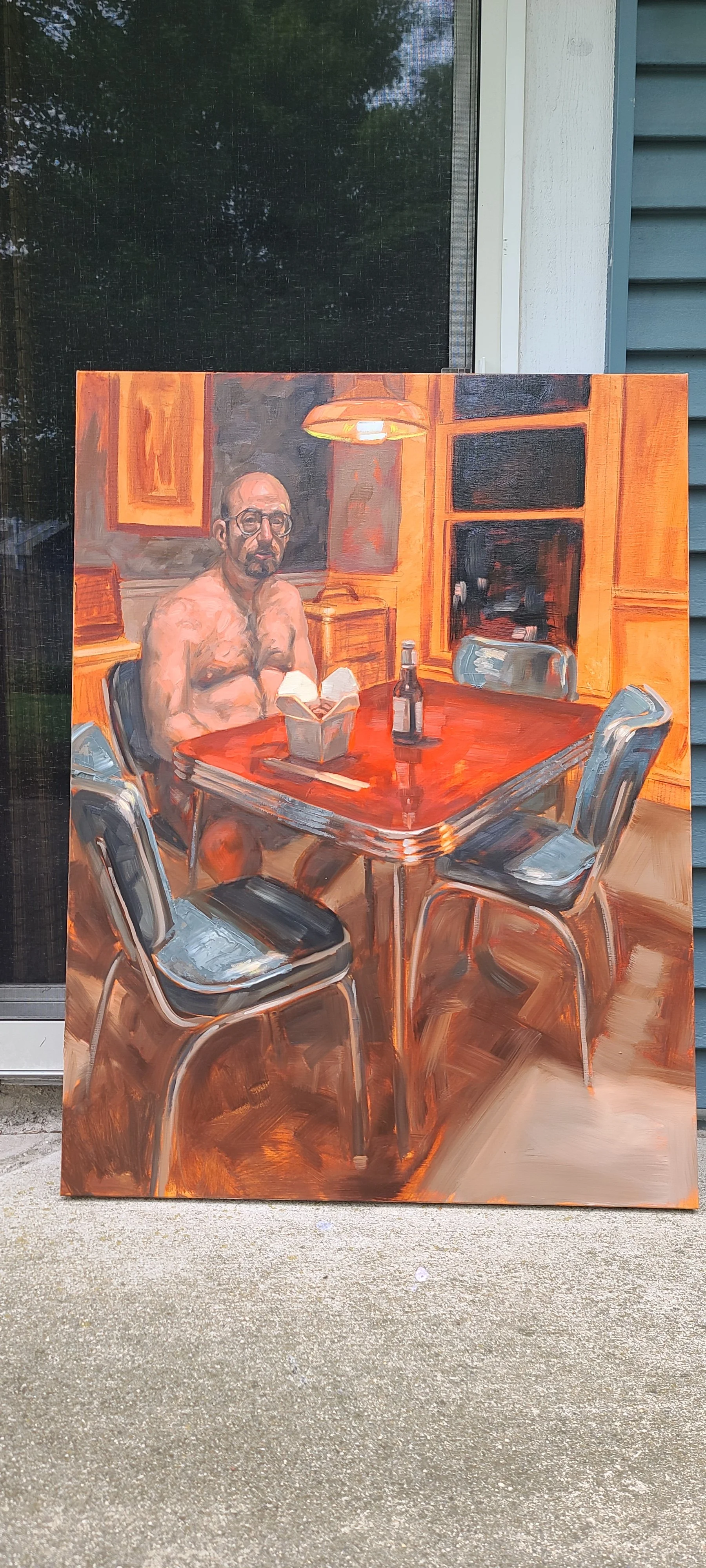 Sunday 12-25 AM (Kitchen), 48x36 inches oil on linen, by Kenney Mencher  (10).jpg
