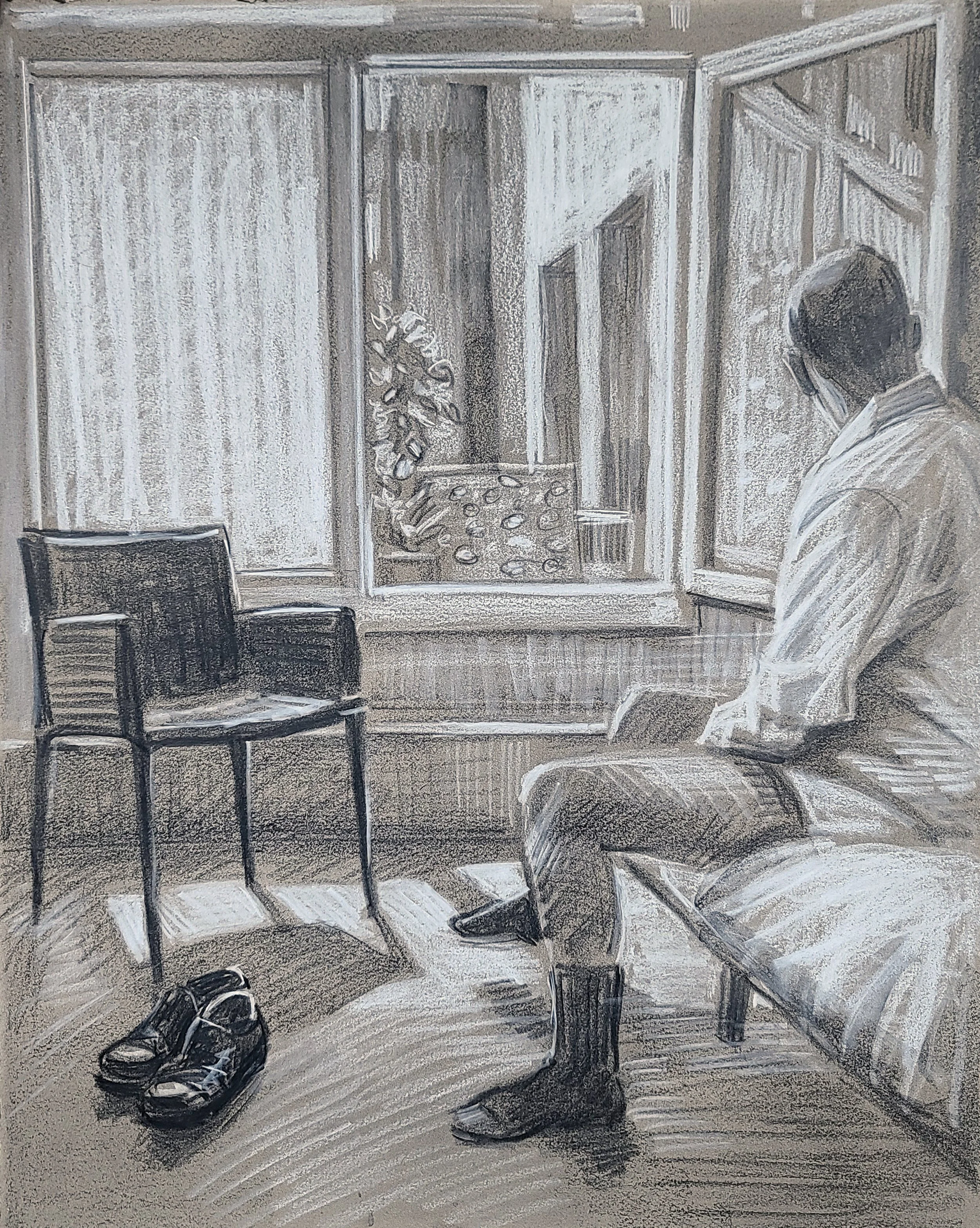 Monday 9-15 AM (Padua) 20x16 inches crayon on toned paper by Kenney Mencher .jpg