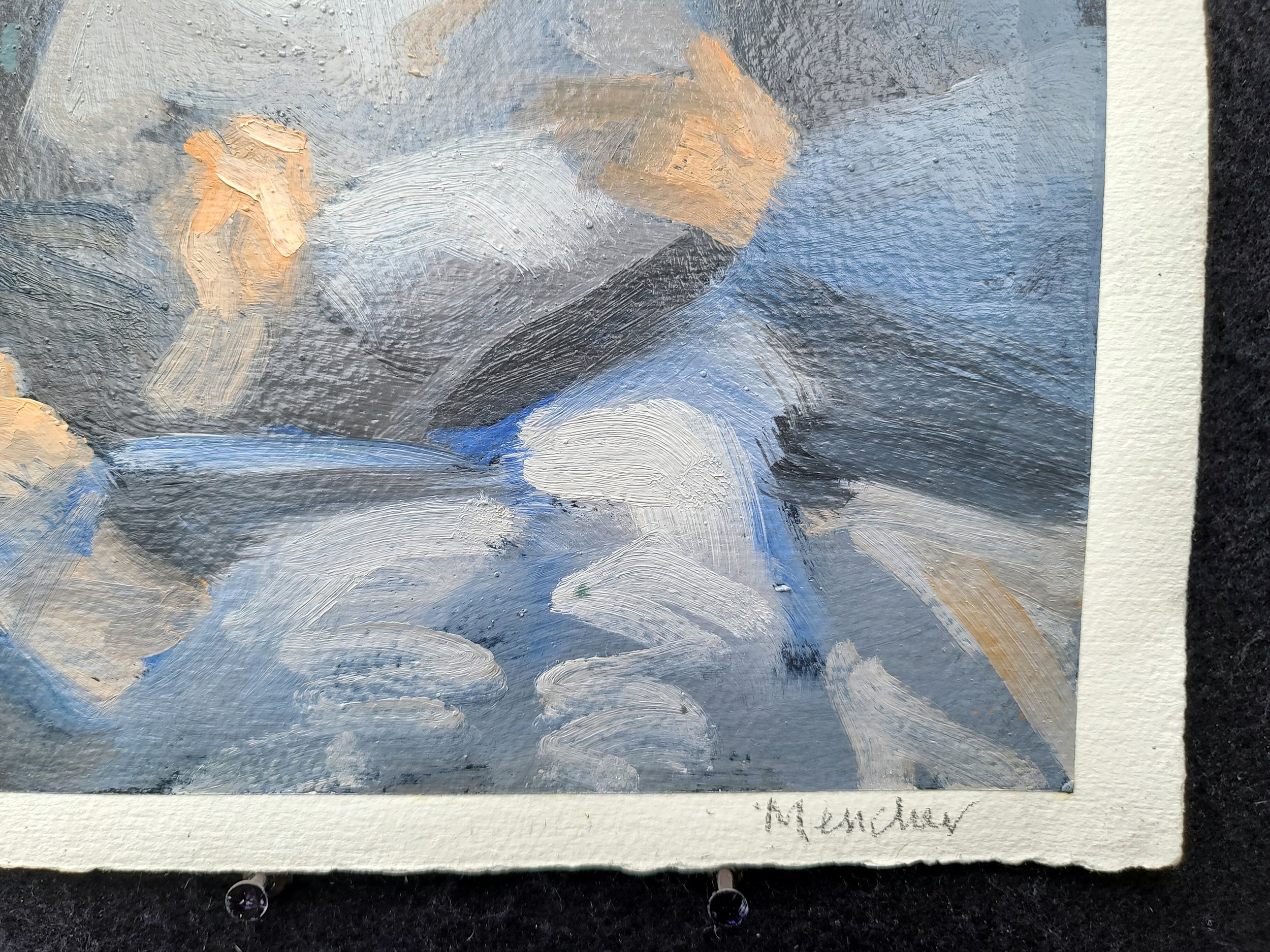 1994, Pieta, 11 x 11.5 inches, oil on gessoed paper, by Kenney Mencher (3).jpg