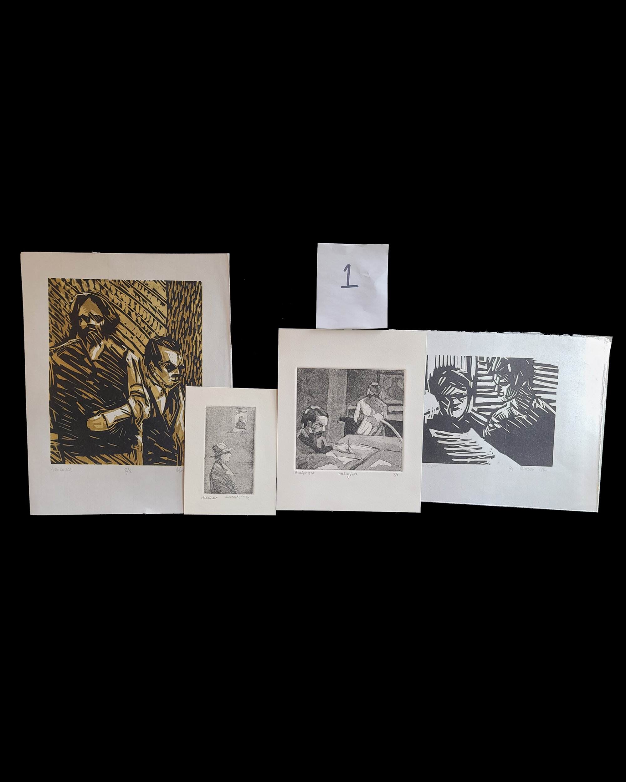 Fresh Finds: Set of 4 Original 1994 Prints – Intaglio & Woodcuts by Kenney Mencher
