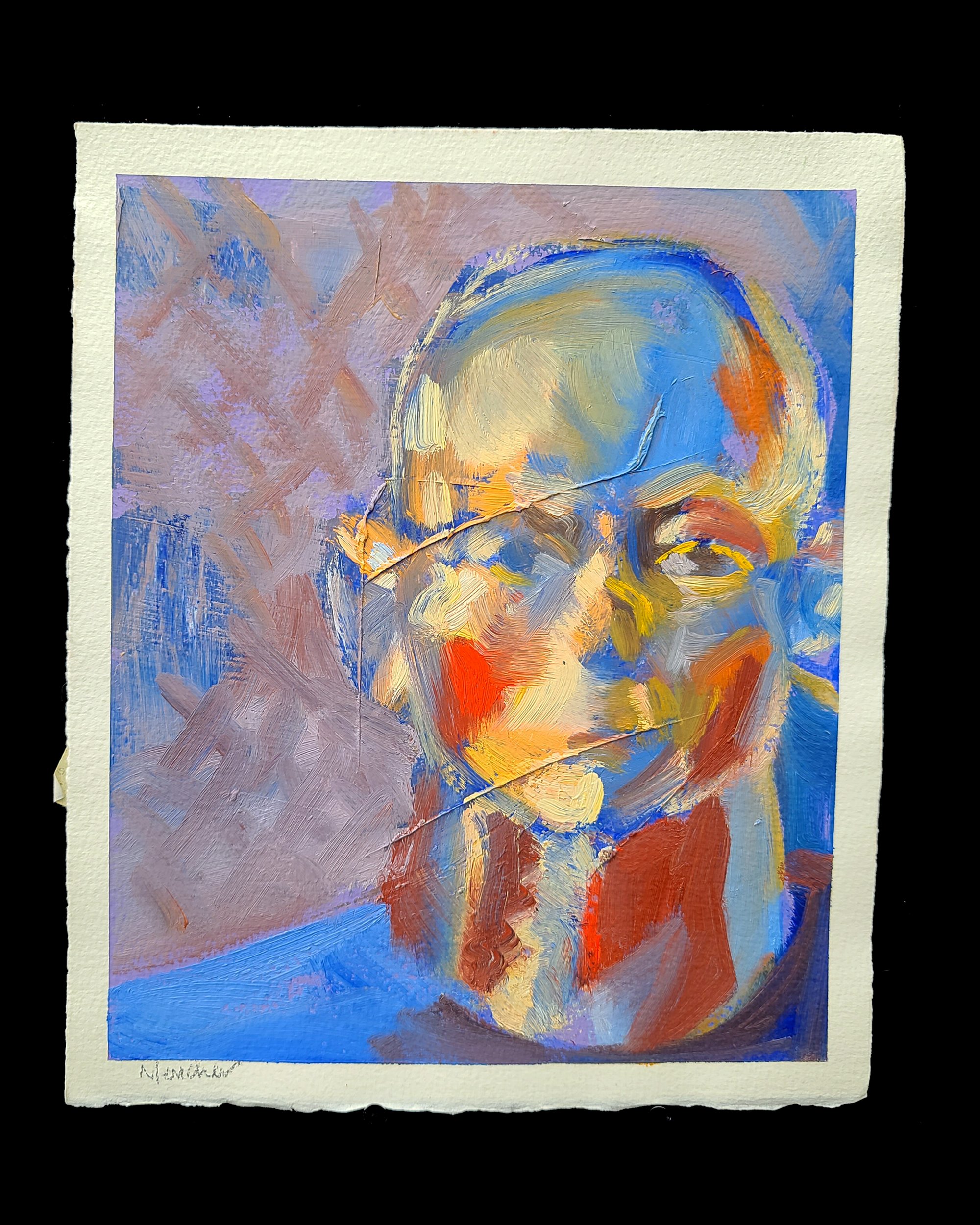 1994, Switched on Matisse, 11.5 x 9.5 inches, oil on gessoed paper, by Kenney Mencher Square.jpg