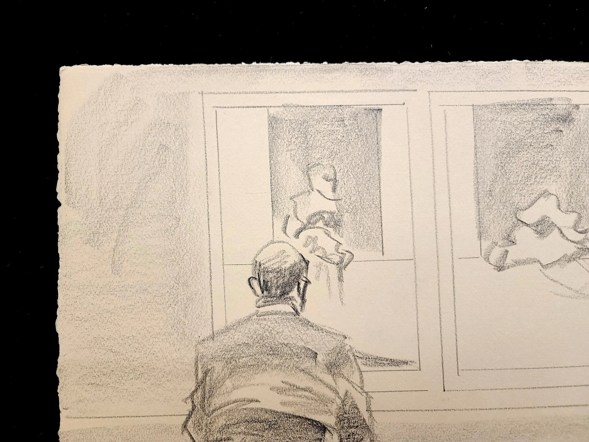 Self Portrait with Frances Bacon, 16x22 inches, crayon on paper, by Kenney Mencher (3).jpg