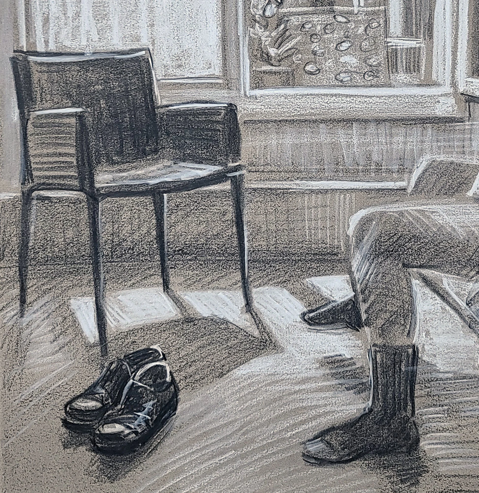 Monday 9-15 AM (Padua) 20x16 inches crayon on toned paper by Kenney Mencher detail.jpg