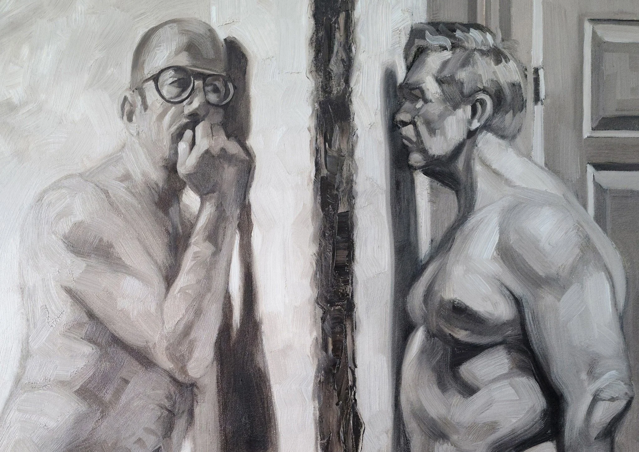 Sunday 11-50 PM (The Stonewall) 30x40 inches, oil on canvas, by Kenney Mencher dtl.jpg