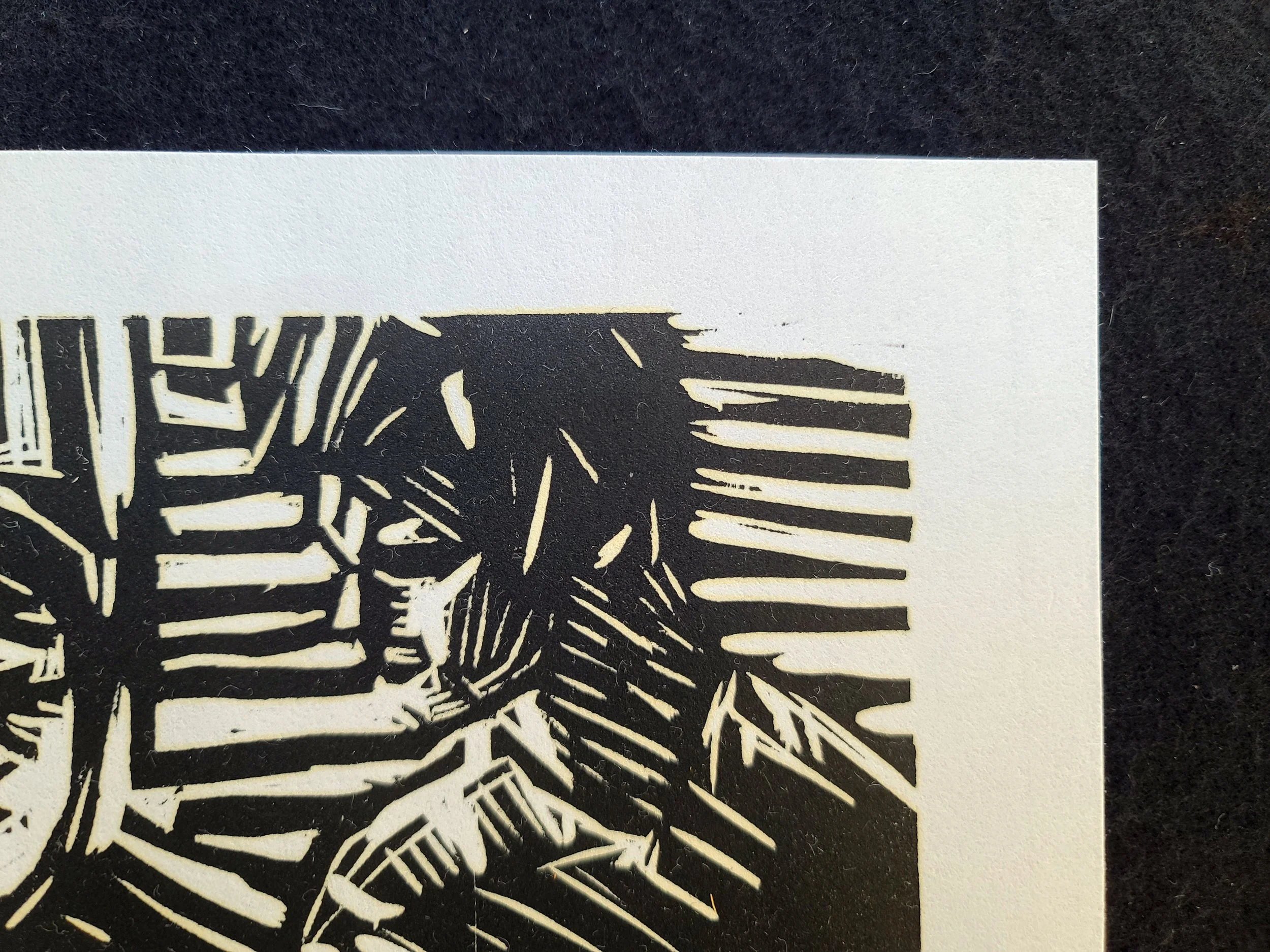 1994, The Paper, (1st state) 8 x10 inches, woodcut, (2 out of 3) by Kenney Mencher (5).jpg
